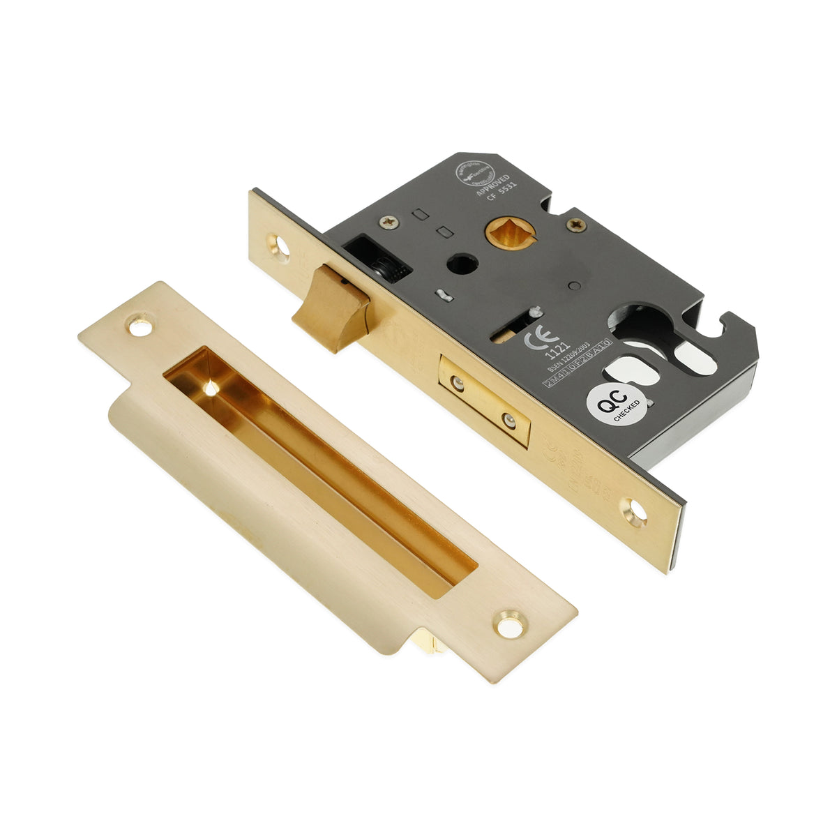 3" CE Euro Profile Mortice Sash Lock - Satin Brass