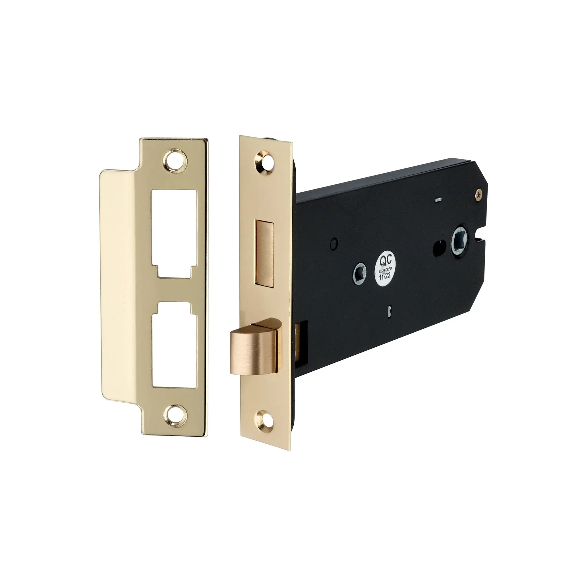 3 Lever Horizontal Bathroom Lock 6" Electro Brass Spira
