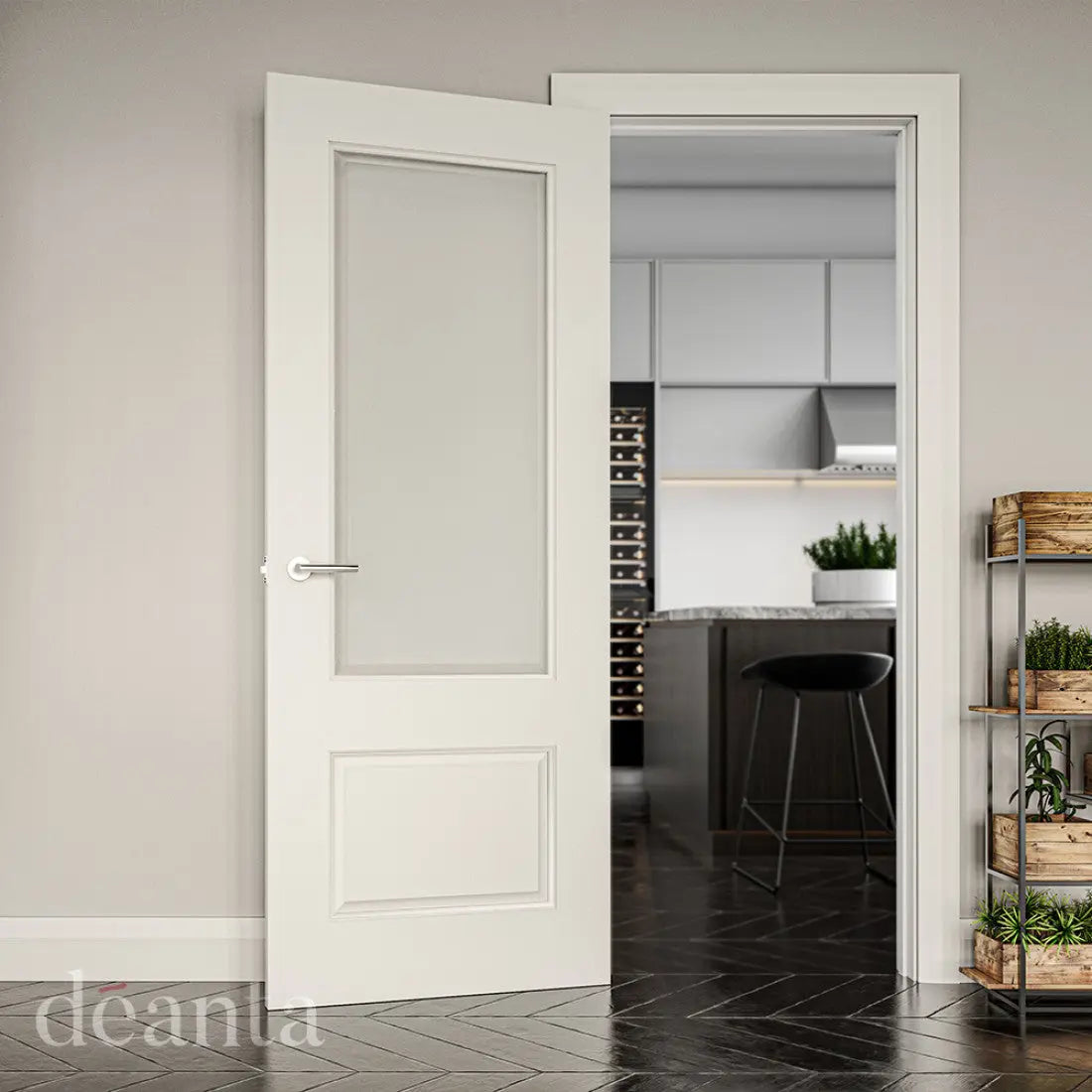 Madison White Primed Bevelled Glazed Internal Door
