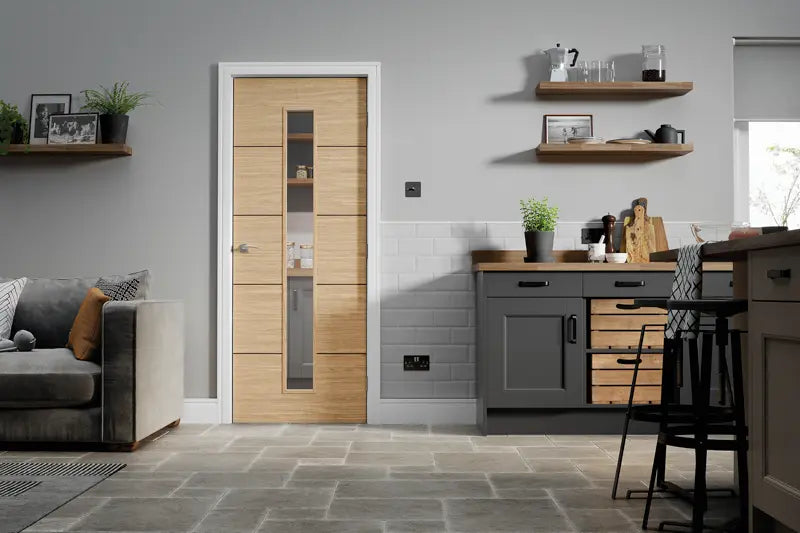 Oak Lille 1L Glazed Internal door LPD Doors