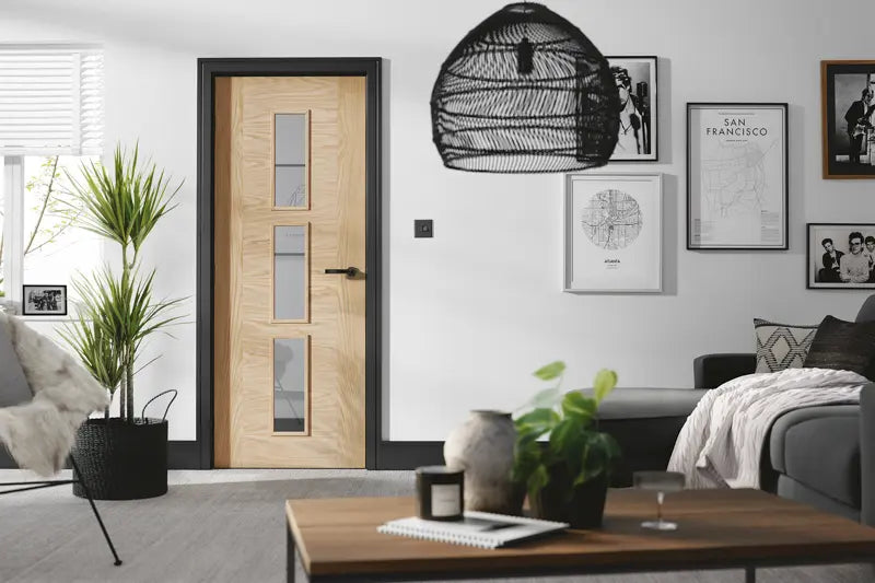 Oak Sofia 3L Glazed LPD Doors