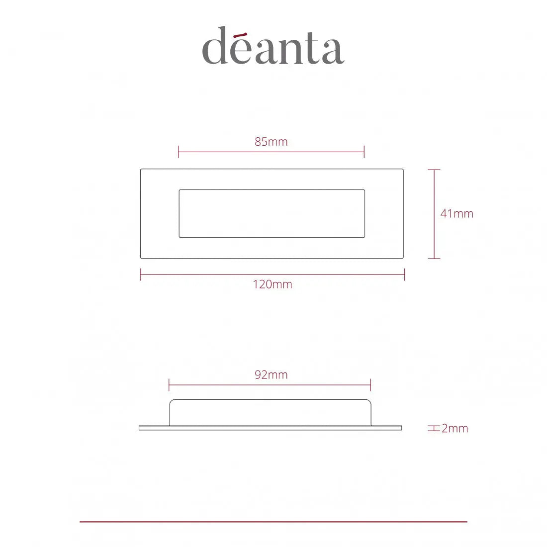 Slim Pocket Door Finger Pull Handle Pair Deanta