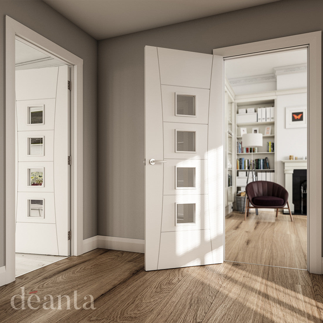 Pamplona 4L Glazed White Primed internal door life