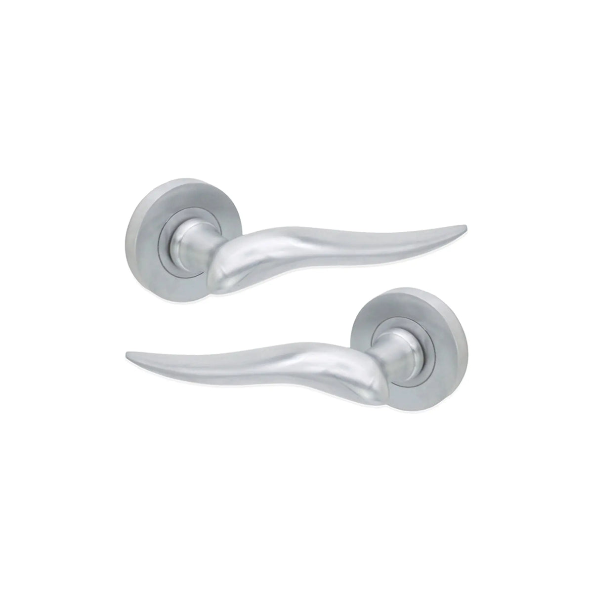 Flavia Lever Door Handle Satin Chrome Spira