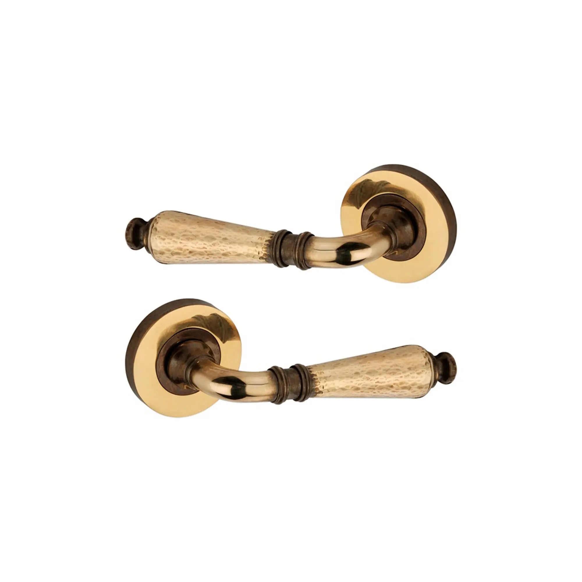 Hammered Hazel Lever on Rose Aged Brass Spira