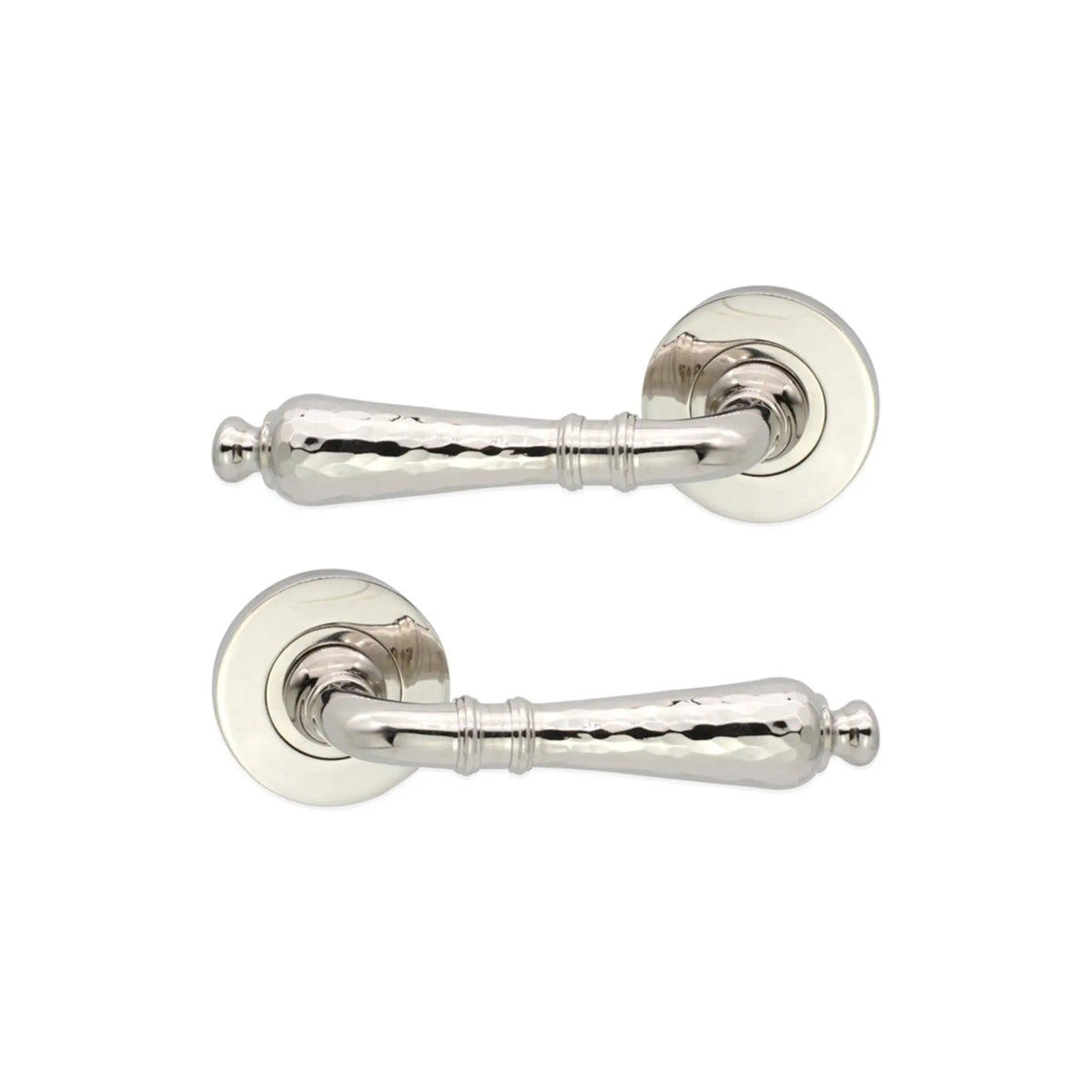 Hammered Hazel Lever on Rose Polished Nickel Spira