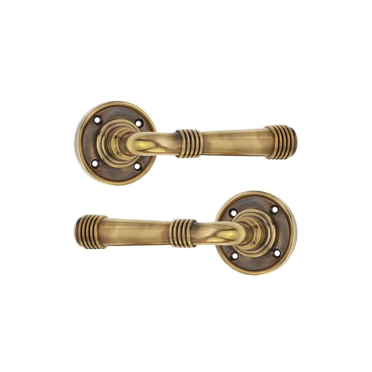 Beehive Lever on Rose Aged Brass Spira