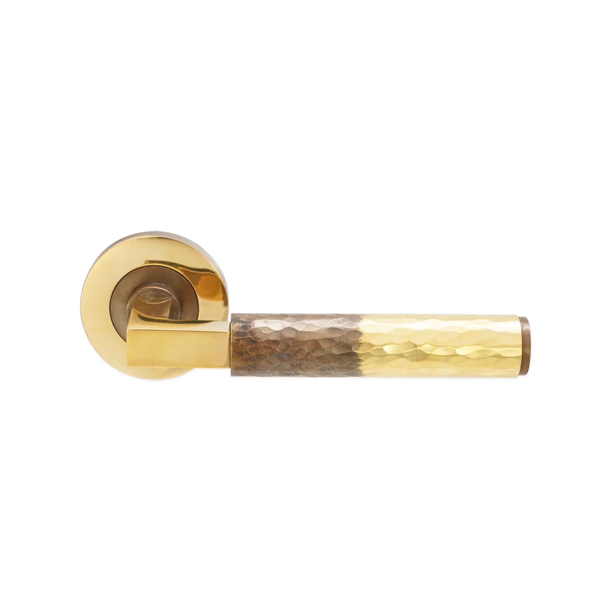 Hammered Knurlmond Lever on Rose Aged Brass Spira