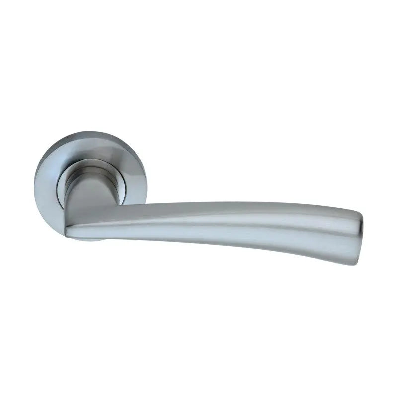 Lego Lever Door Handle Satin Chrome Spira