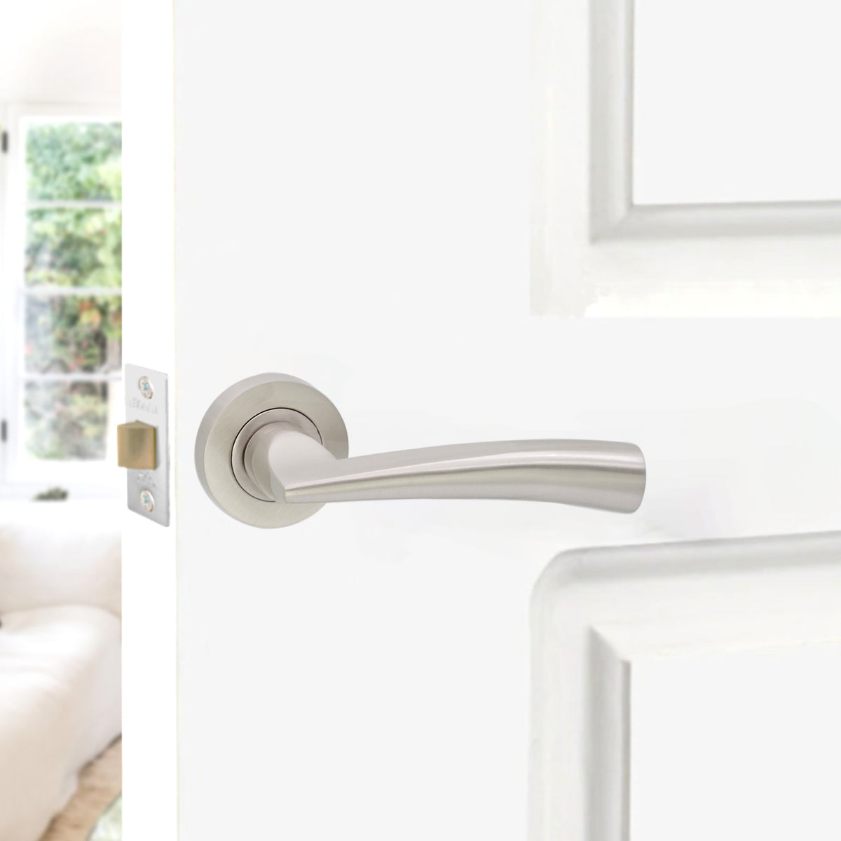 Leygo Lever Door Handle Satin Nickel
