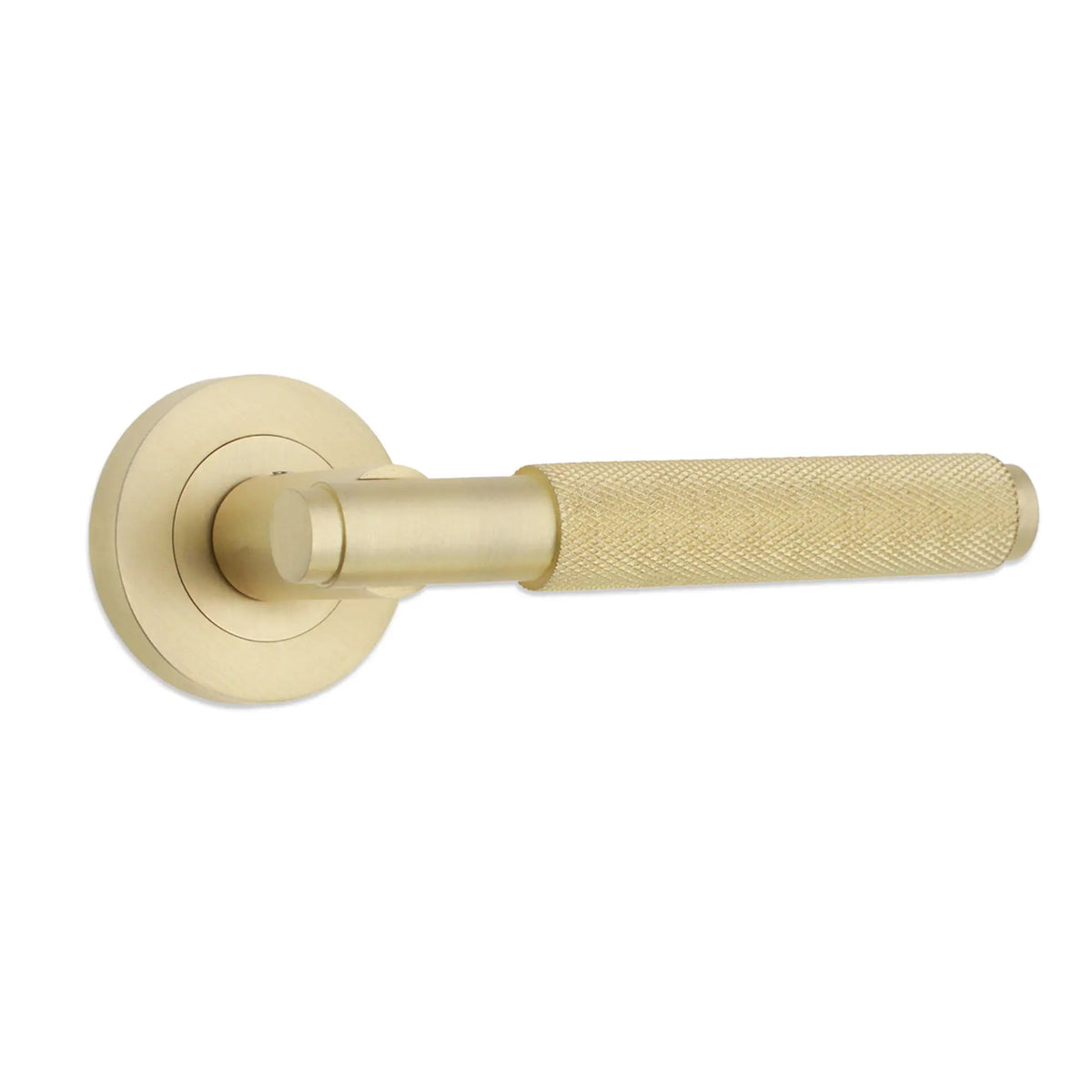 Connaught Lever on Rose Satin Brass Spira