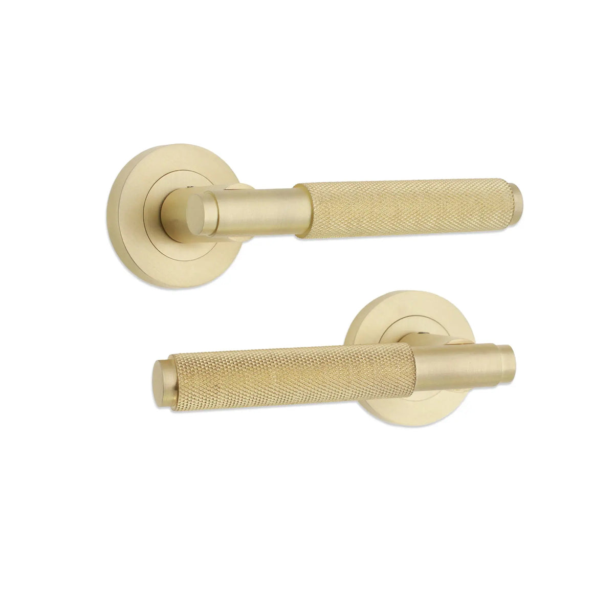 Connaught Lever on Rose Satin Brass Spira