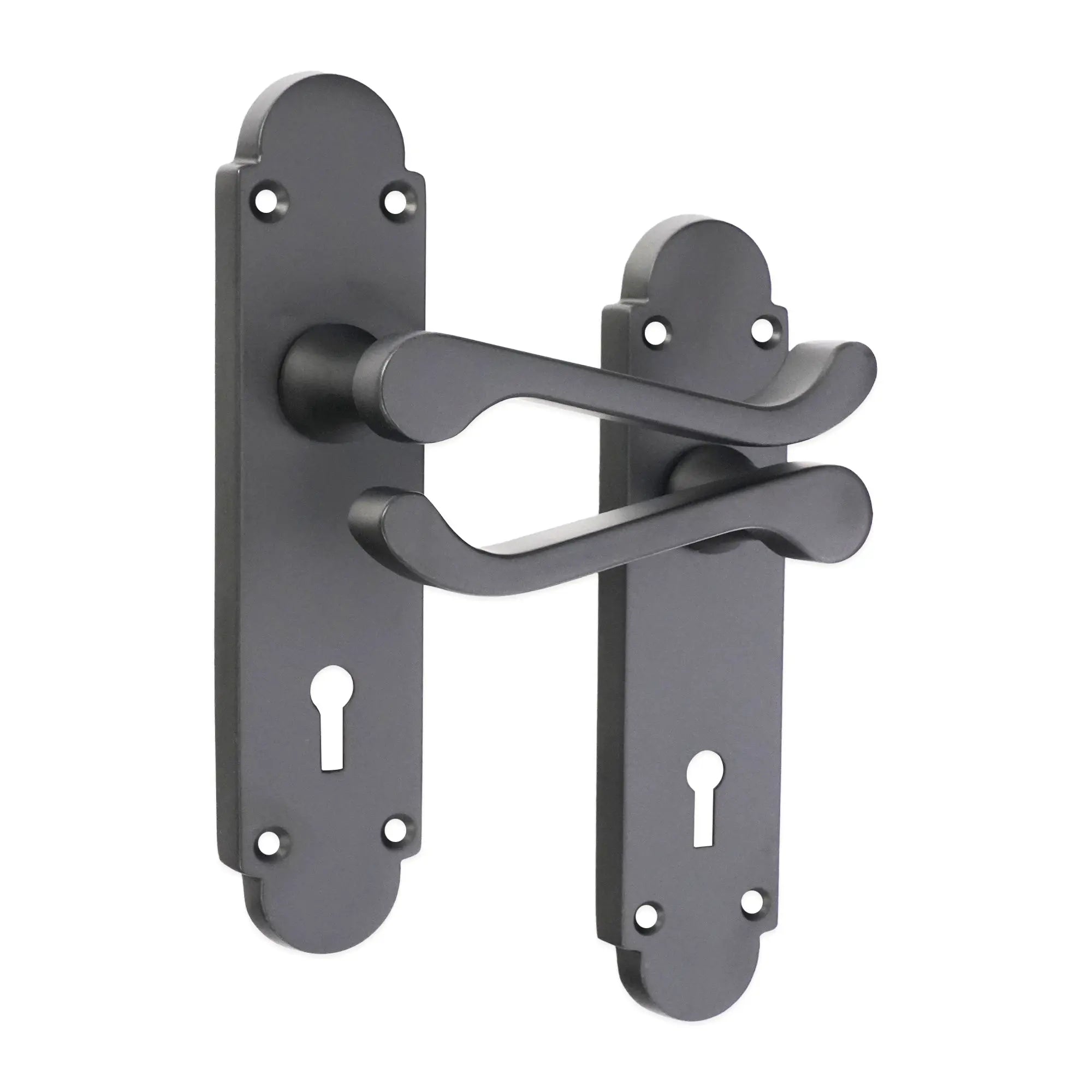 Oakley Lever on Backplate Lock Matt Black Spira
