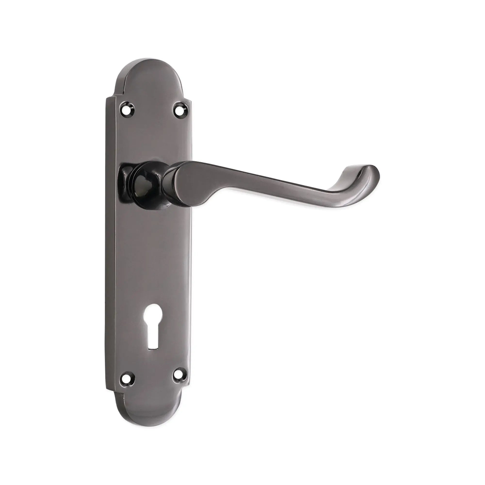Oakley Lever on Backplate Lock Black Nickel Spira