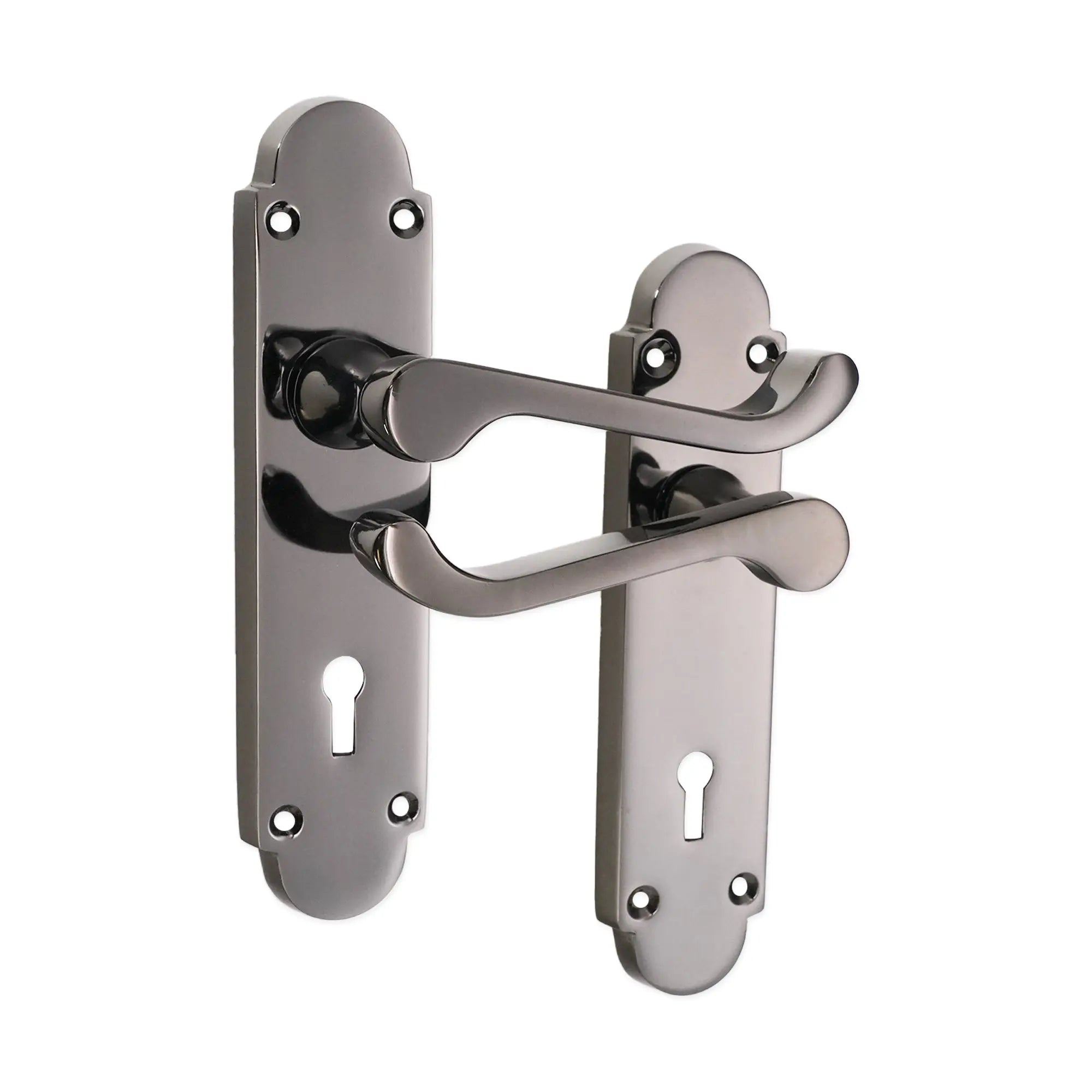 Oakley Lever on Backplate Lock Black Nickel Spira