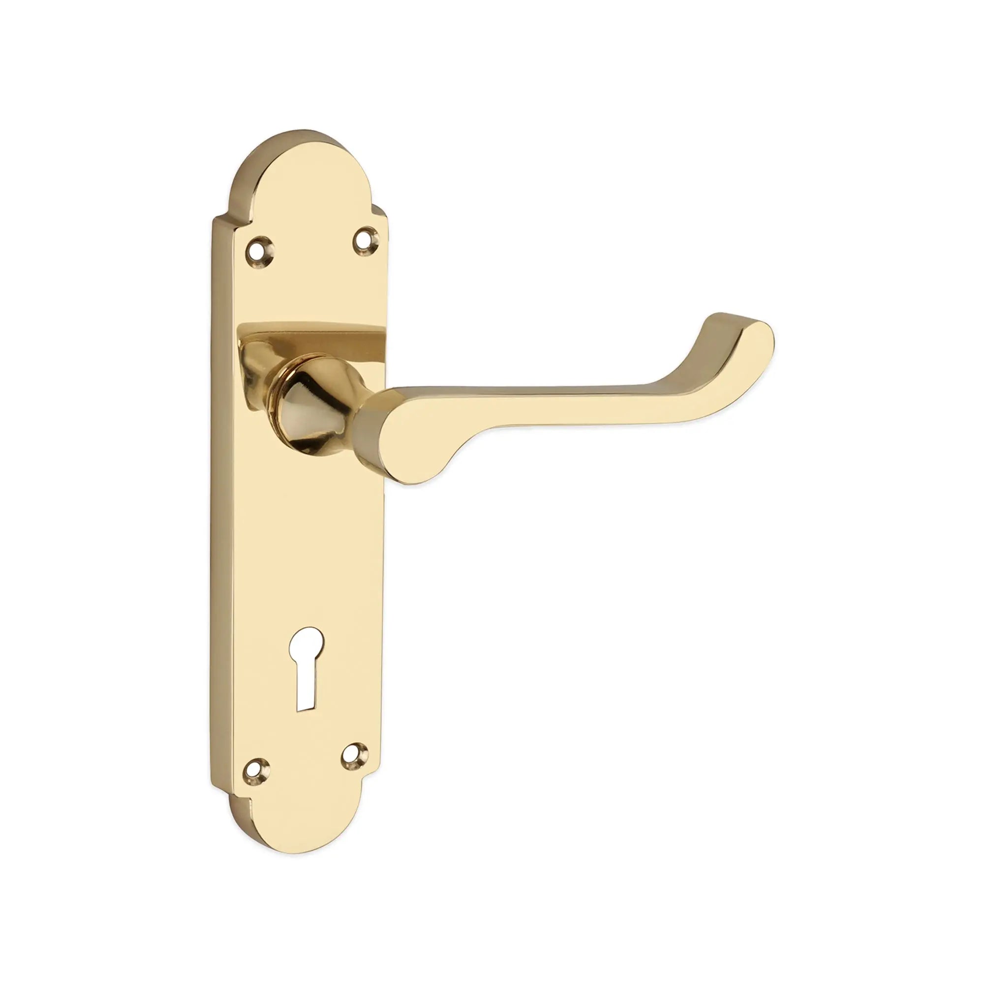 Oakley Lever on Backplate Lock Polished Brass Spira