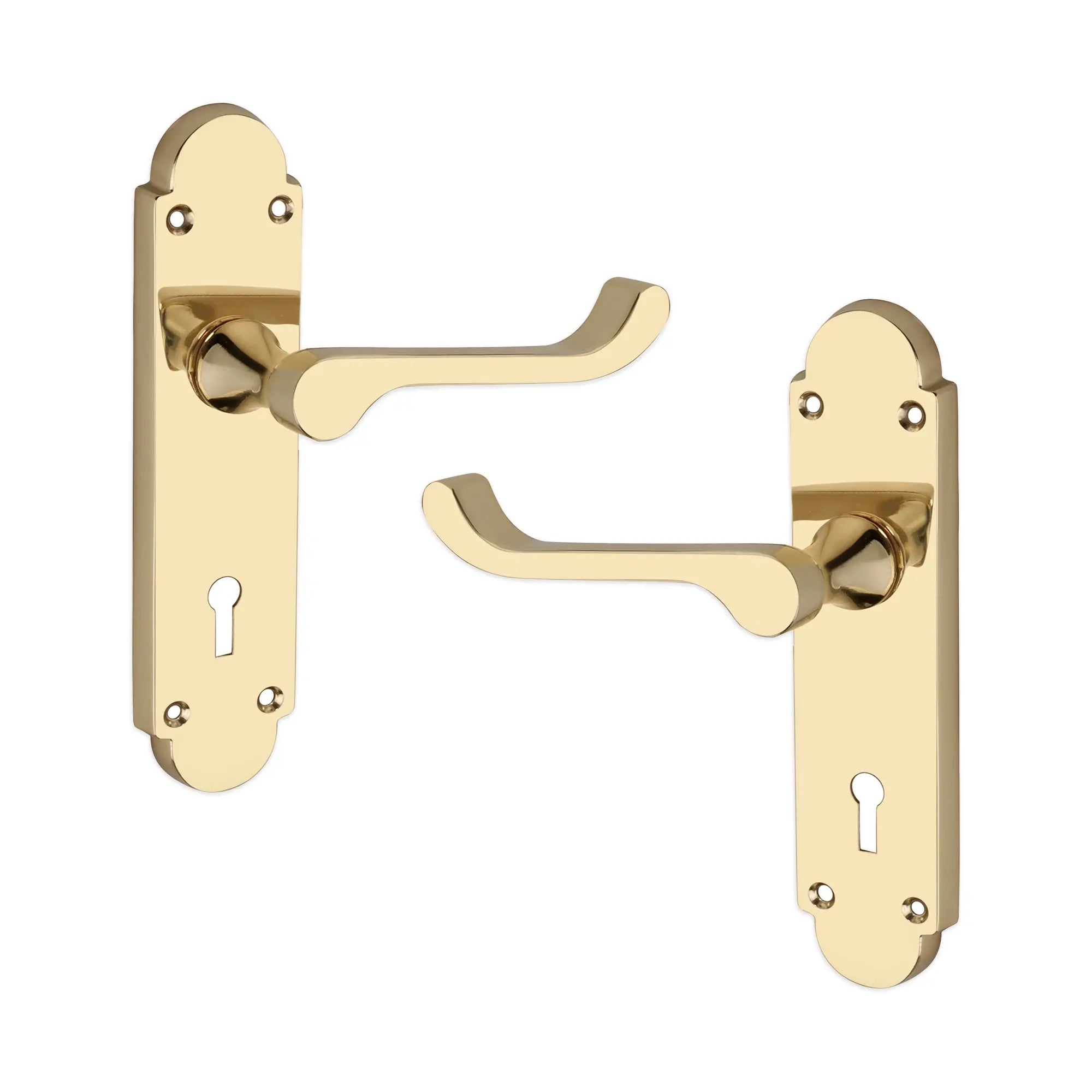 Oakley Lever on Backplate Lock Polished Brass Spira