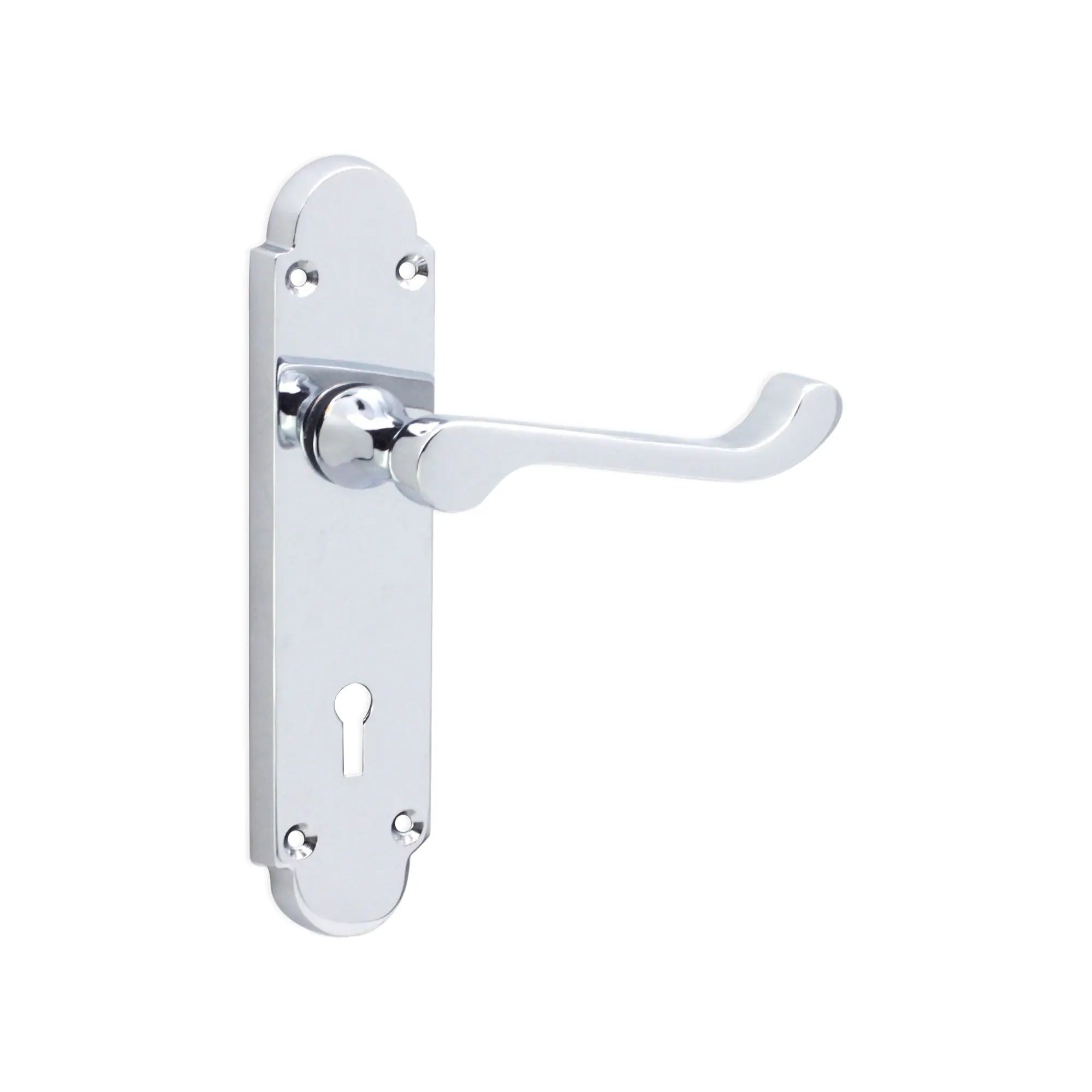 Oakley Lever on Backplate Lock Polished Chrome Spira