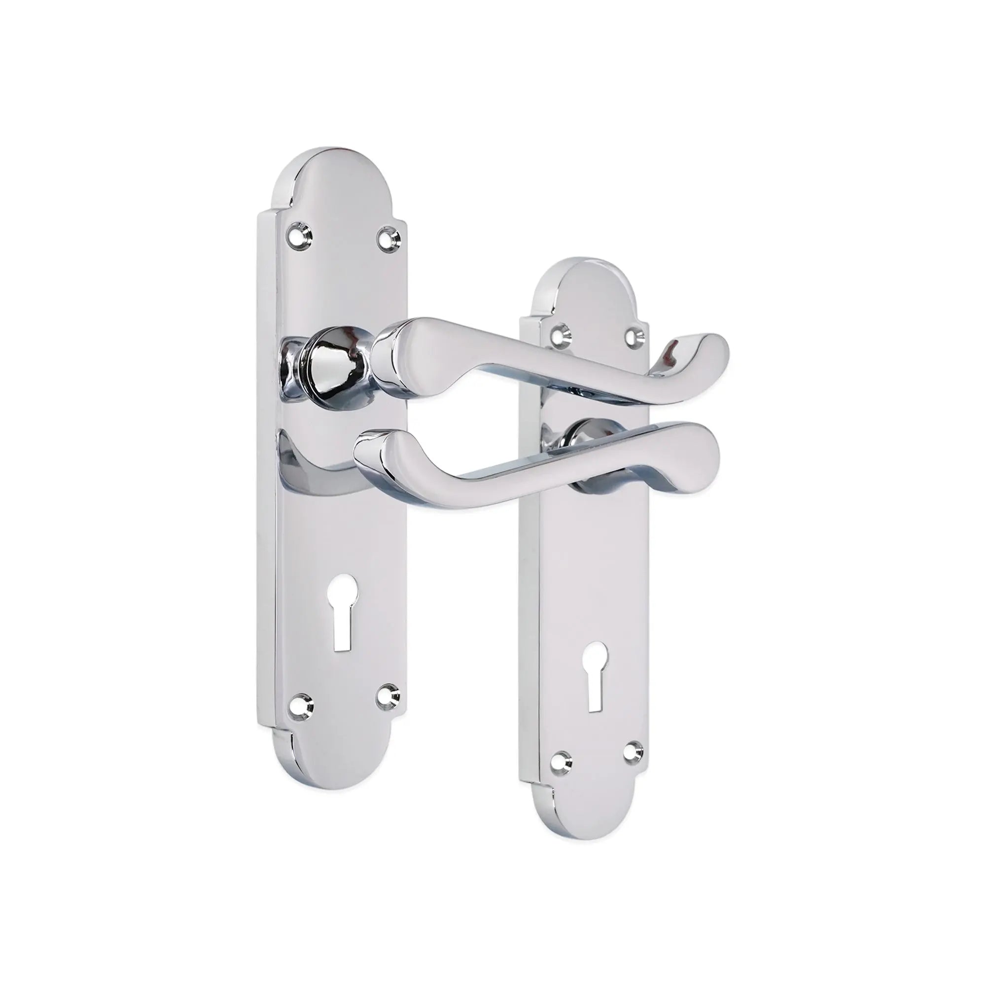 Oakley Lever on Backplate Lock Polished Chrome Spira
