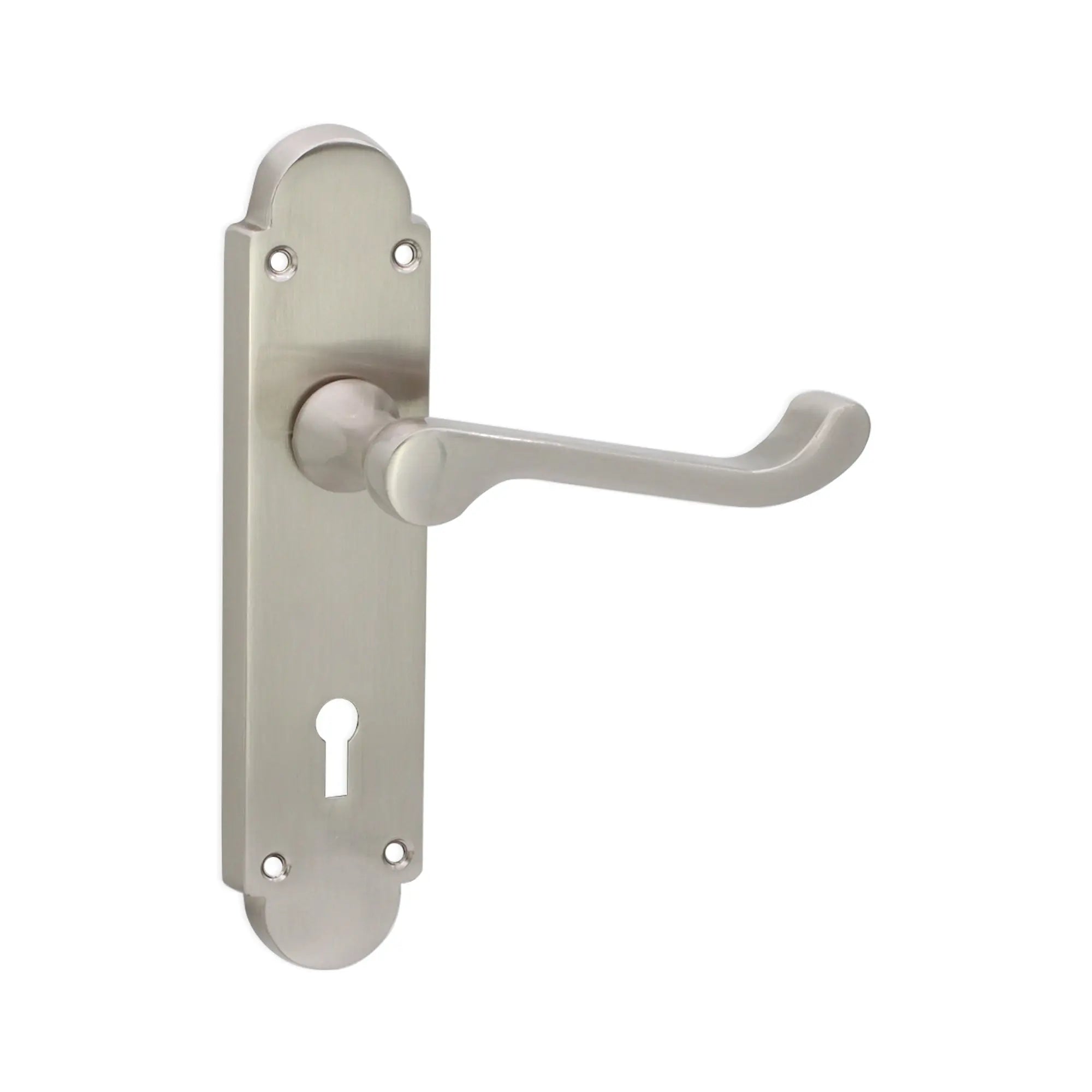 Oakley Lever on Backplate Lock Satin Nickel Spira