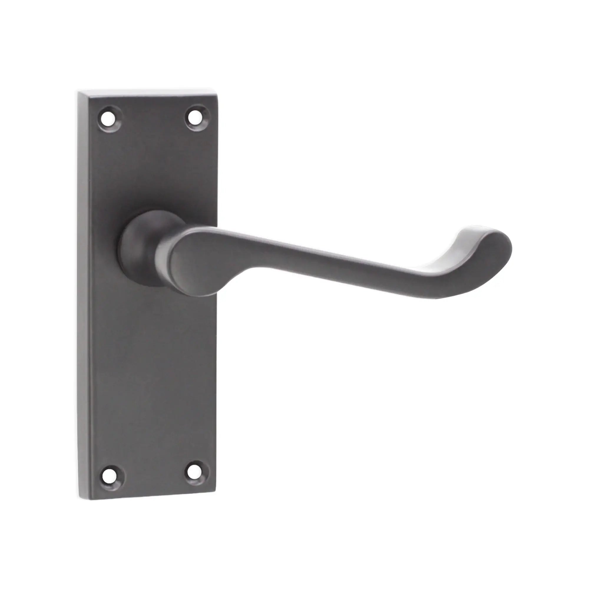 Victorian Scroll Latch Lever Handle 115mm Matt Black Spira