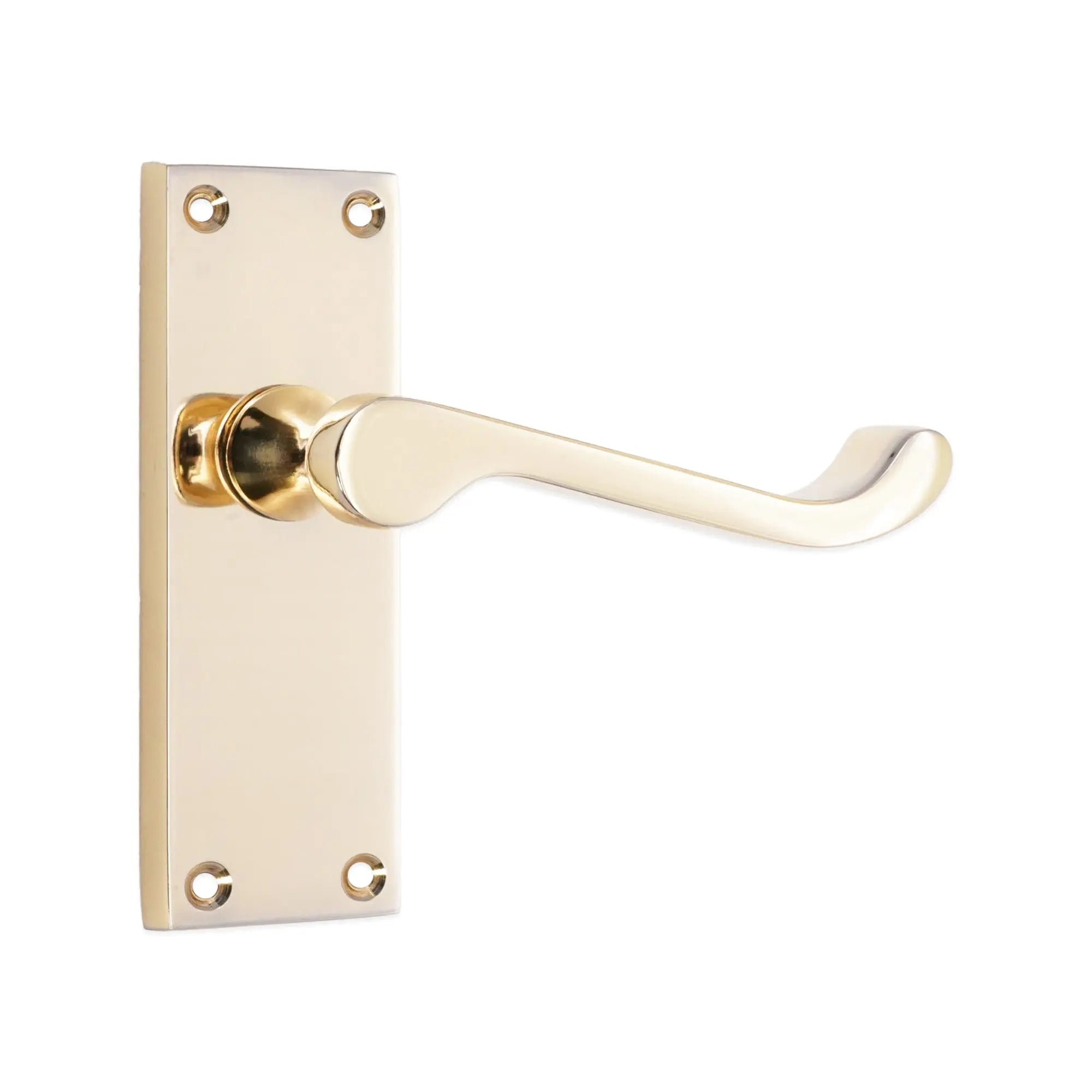 Victorian Scroll Latch Lever Handle 115mm Polished Brass Spira