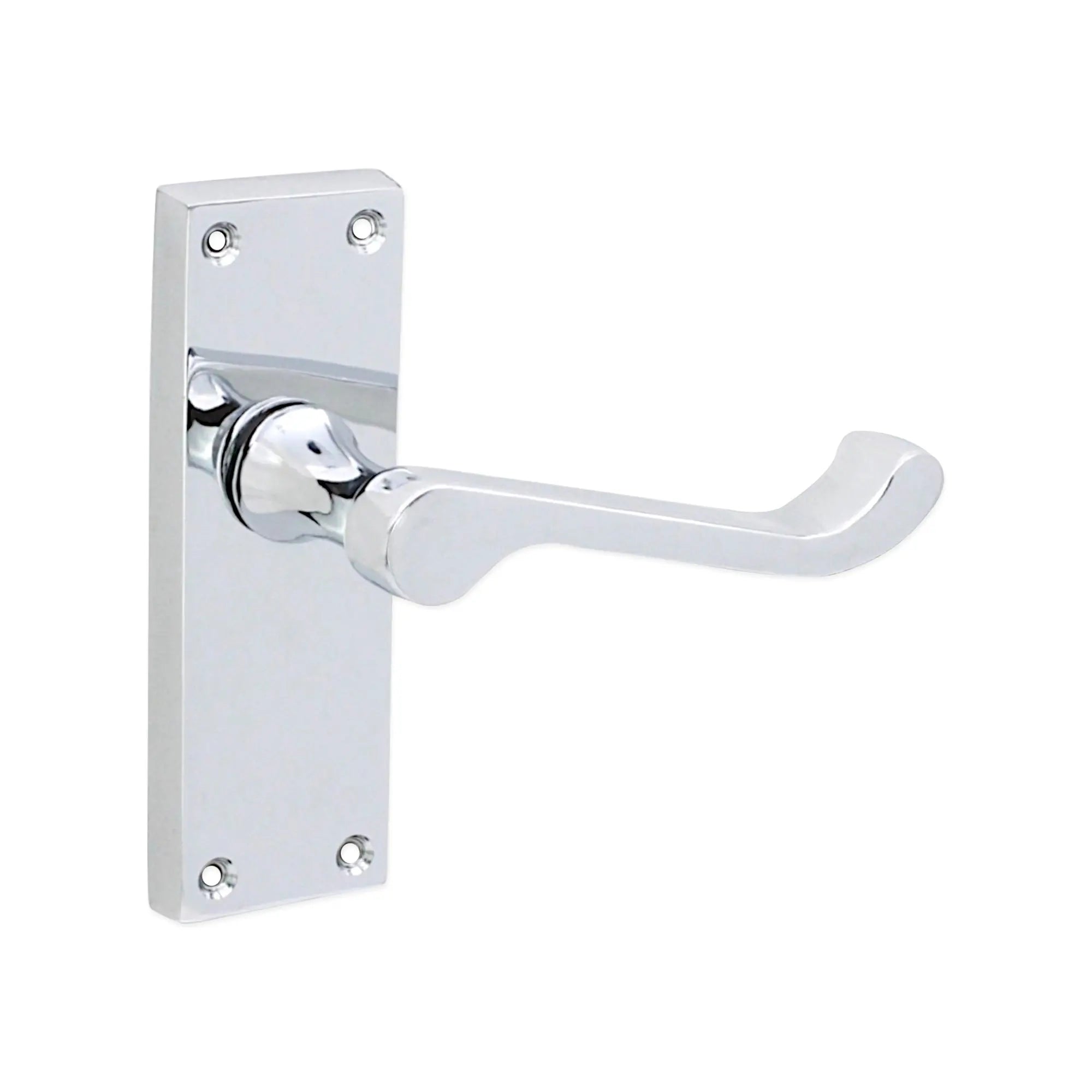 Victorian Scroll Latch Lever Handle 115mm Polished Chrome Spira