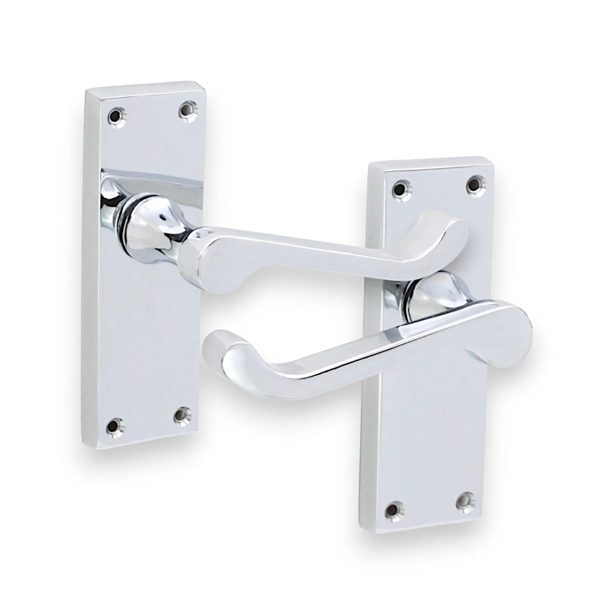 Victorian Scroll Latch Lever Handle 115mm Polished Chrome Spira