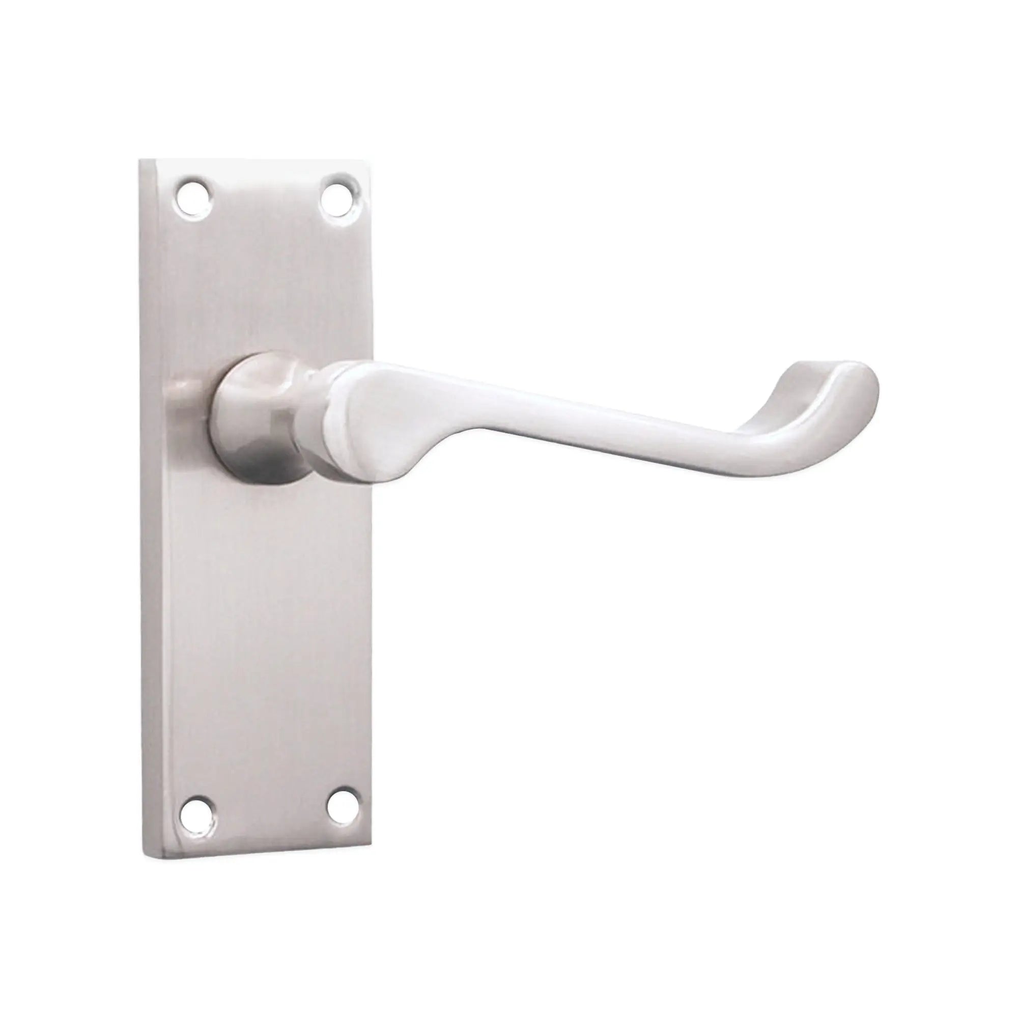 Victorian Scroll Latch Lever Handle 115mm Satin Nickel Spira