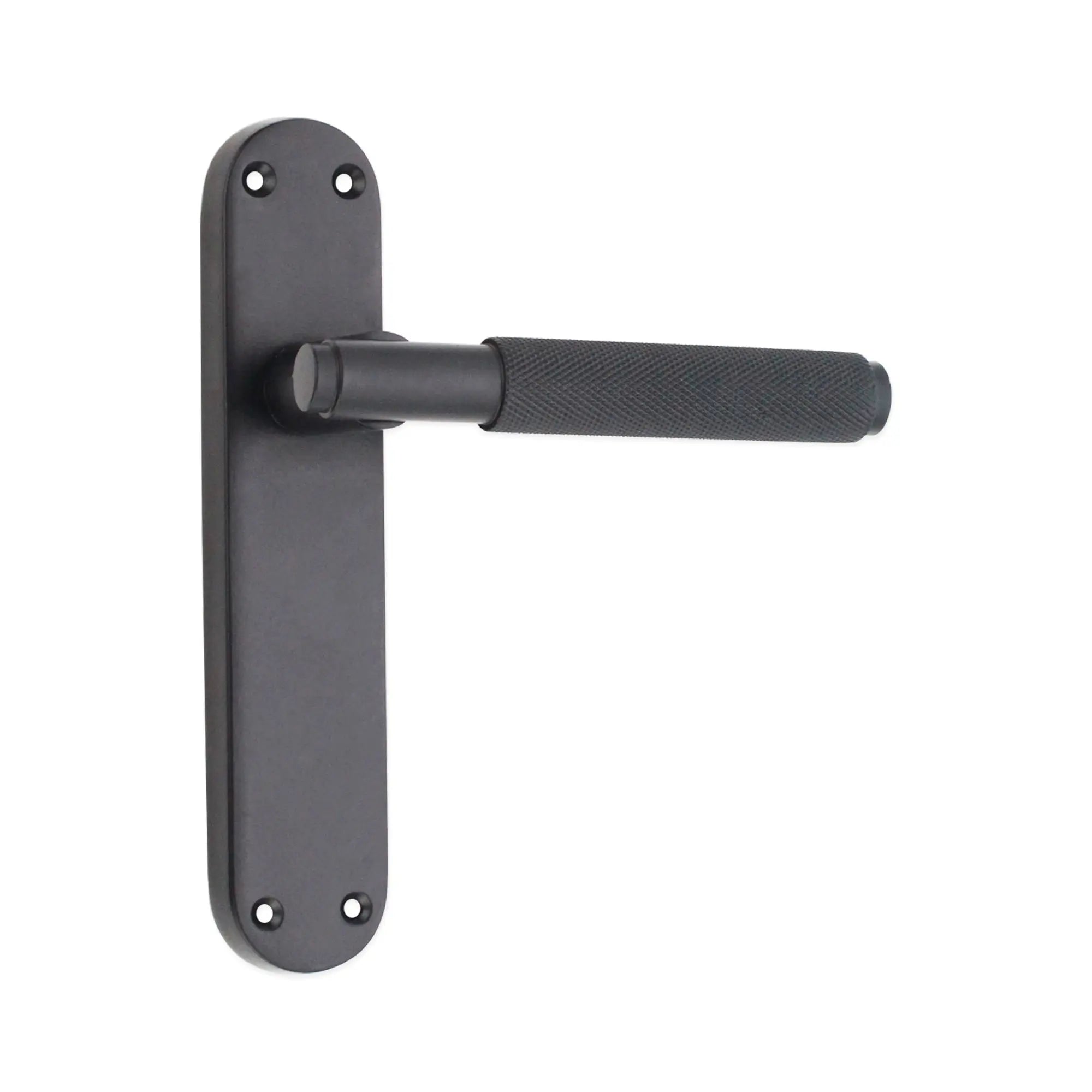 Connaught Knurled Lever on Backplate Latch Matt Black Spira