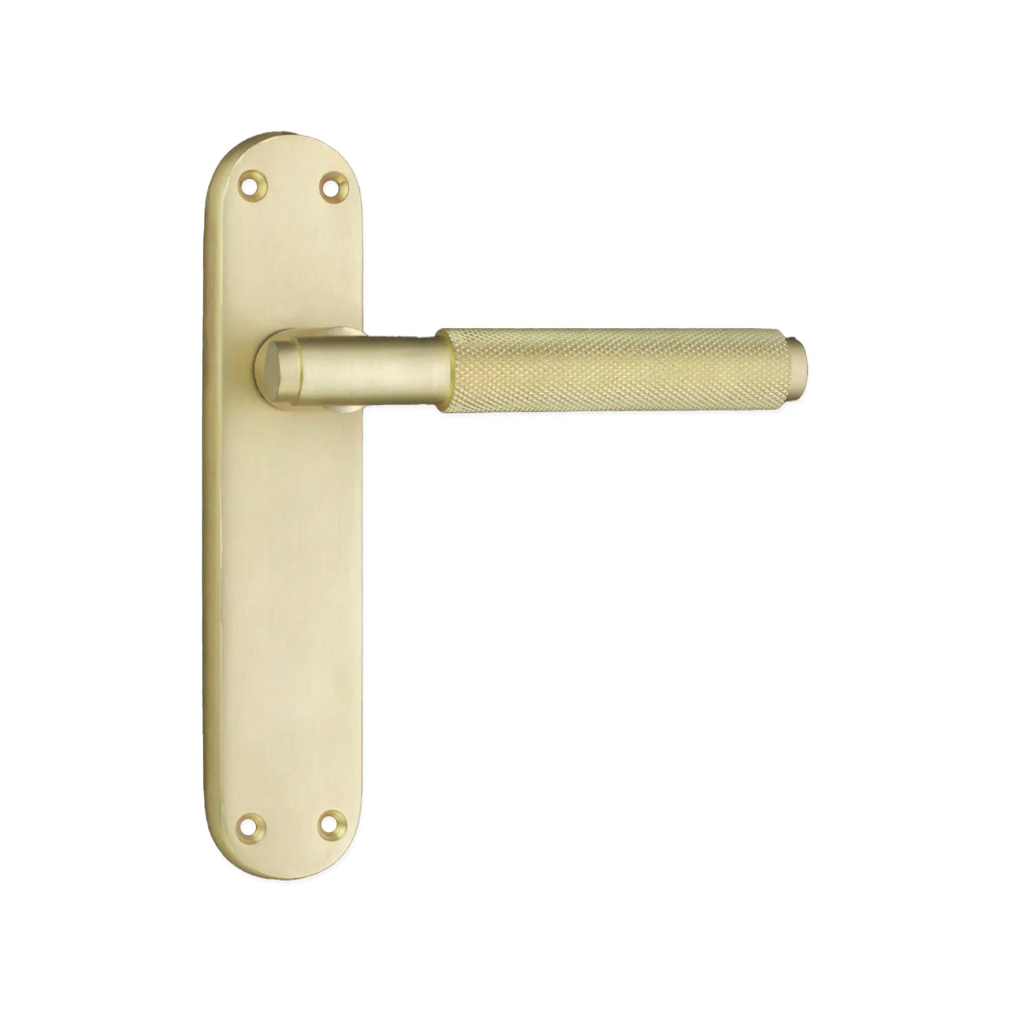 Connaught Knurled Lever on Backplate Latch Satin Brass Spira