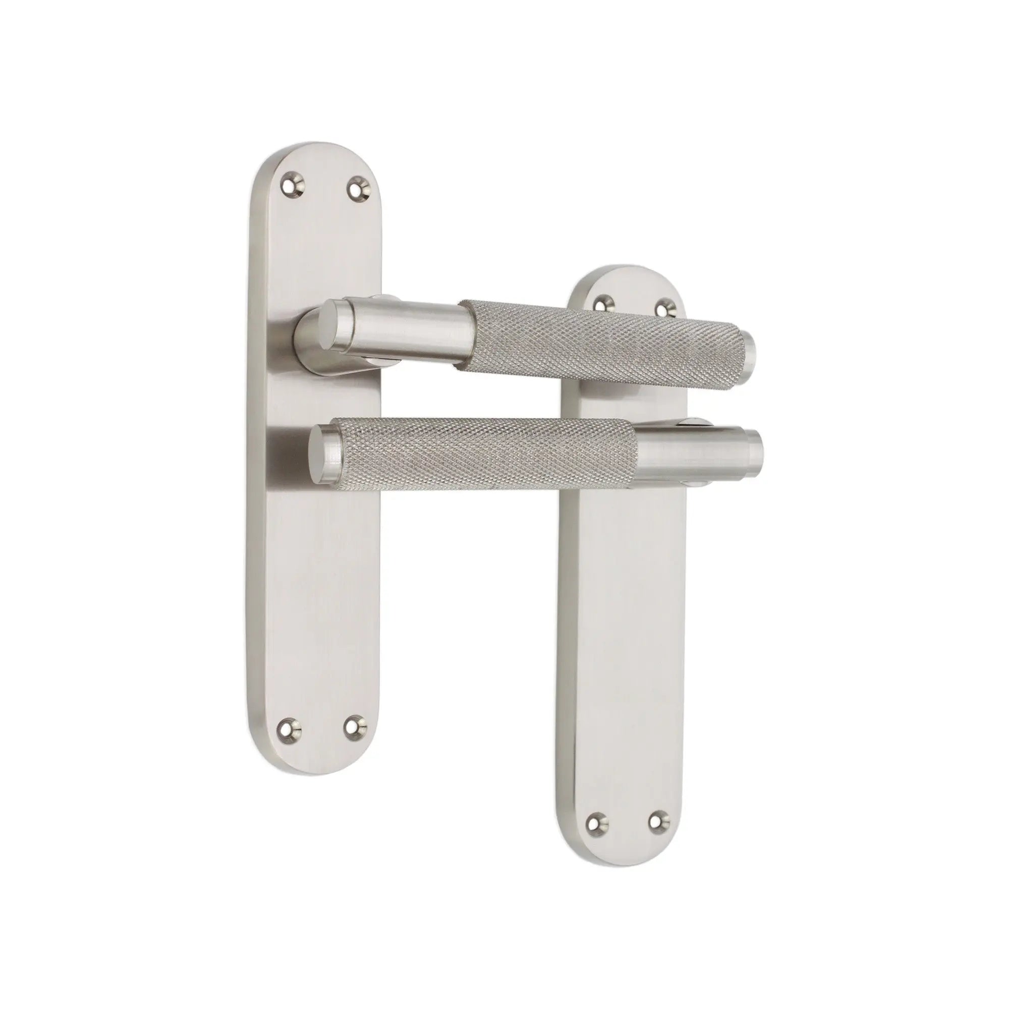 Connaught Knurled Lever on Backplate Latch Satin Nickel Spira