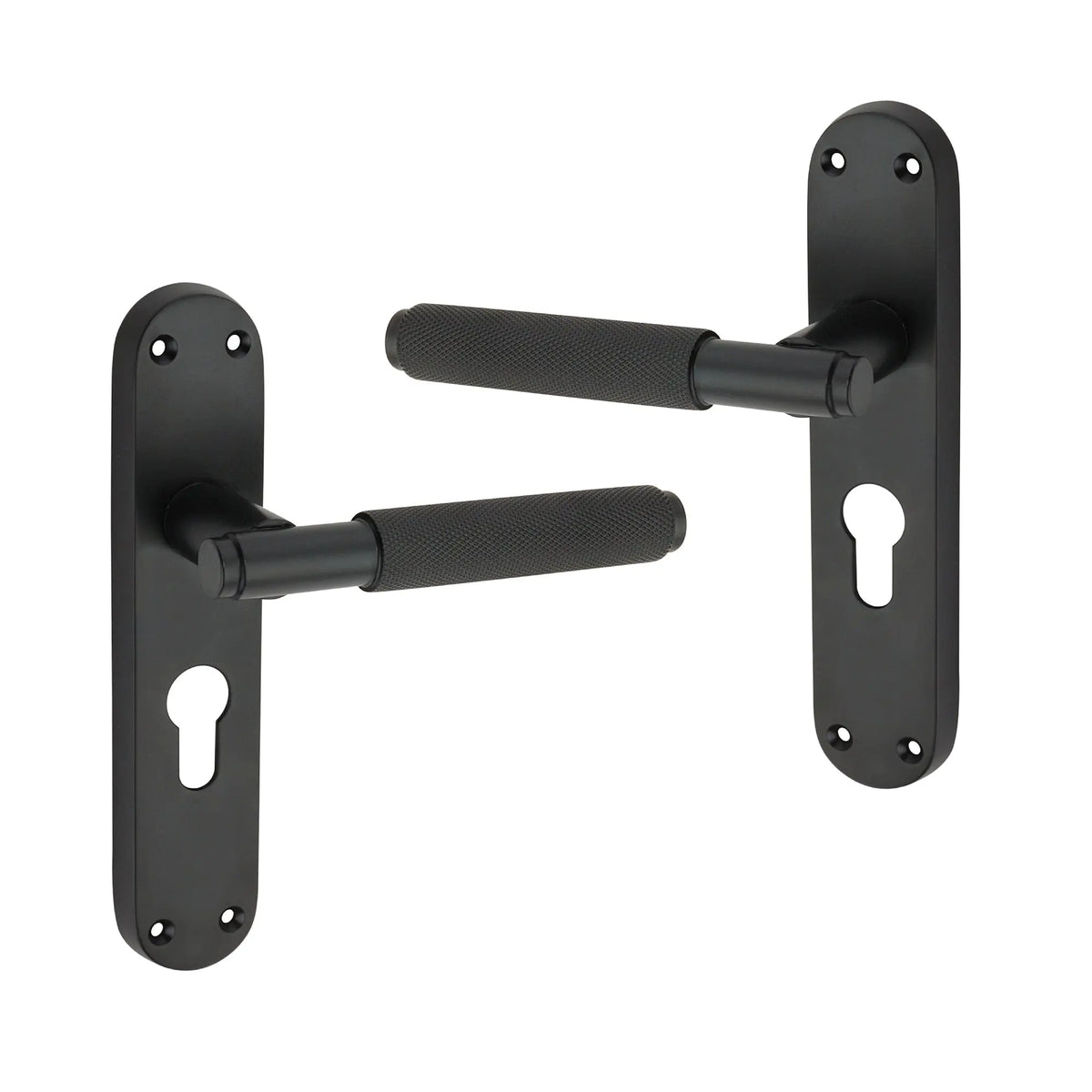 Connaught Knurled Lever on Backplate Euro Matt Black Spira
