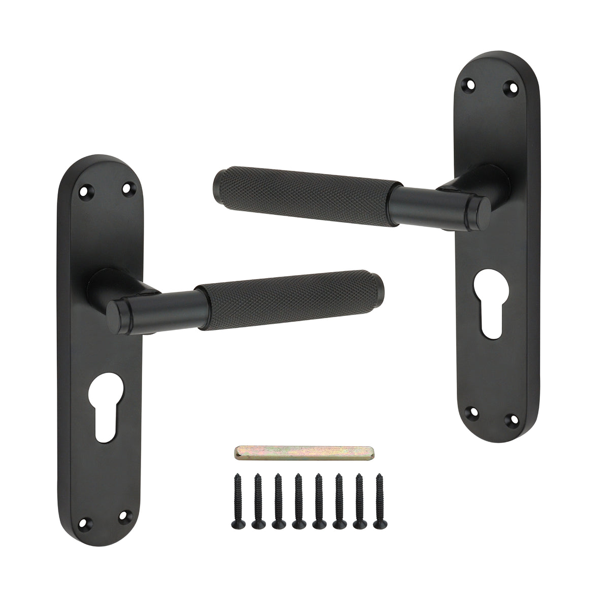 Connaught Knurled Lever on Backplate Euro Matt Black