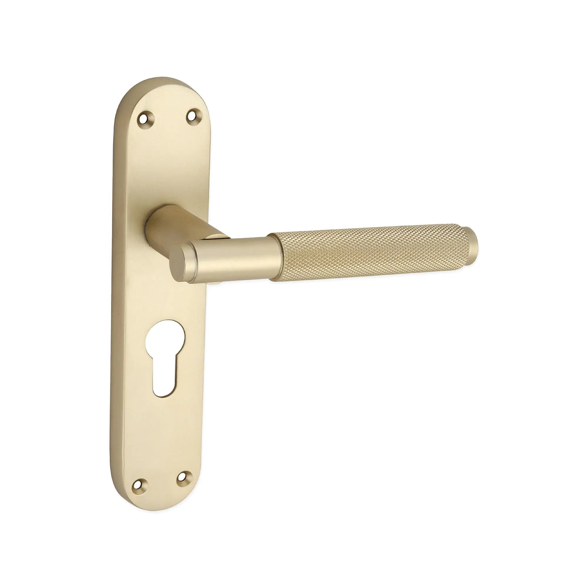 Connaught Knurled Lever on Backplate Euro Satin Brass Spira