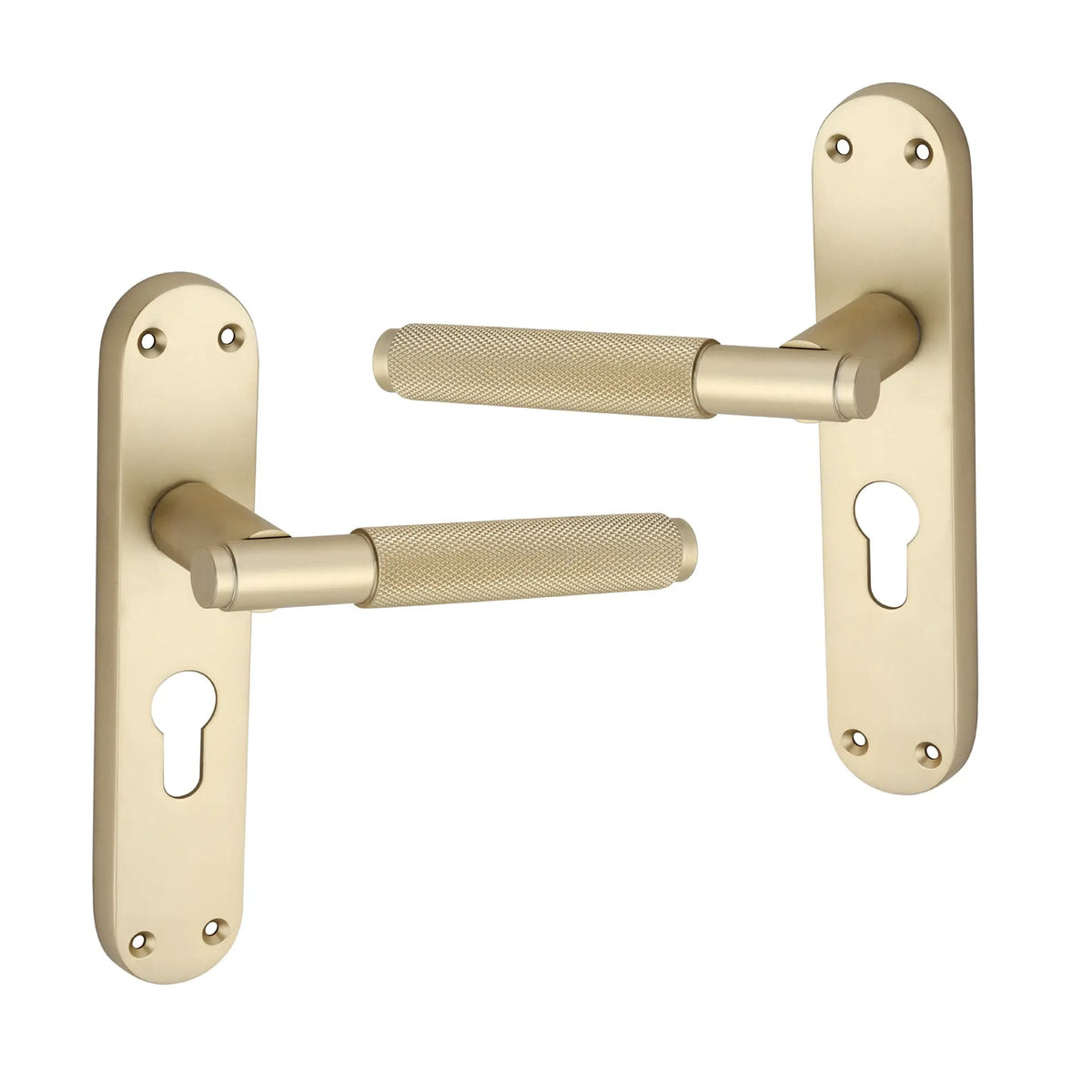 Connaught Knurled Lever on Backplate Euro Satin Brass Spira