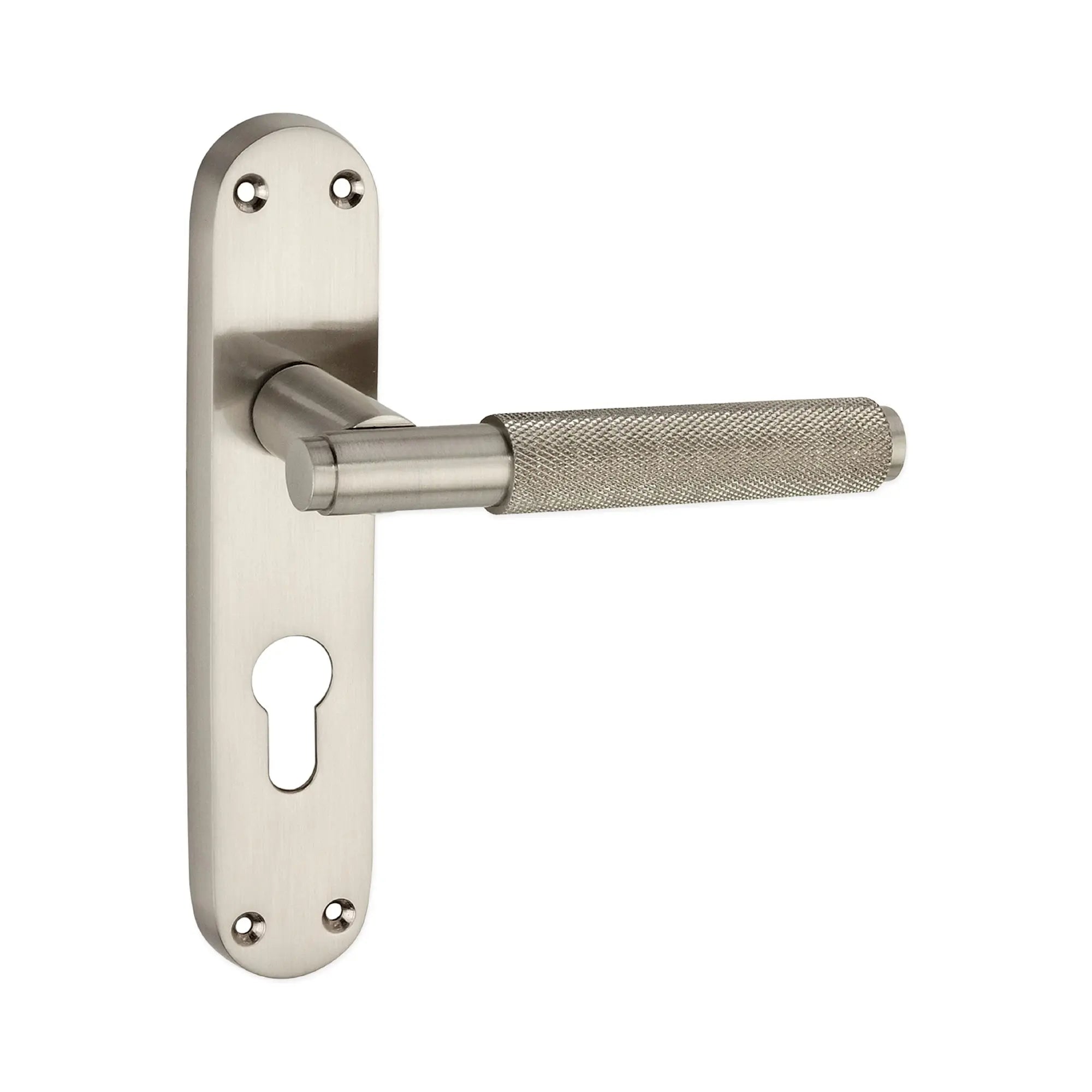 Connaught Knurled Lever on Backplate Euro Satin Nickel Spira
