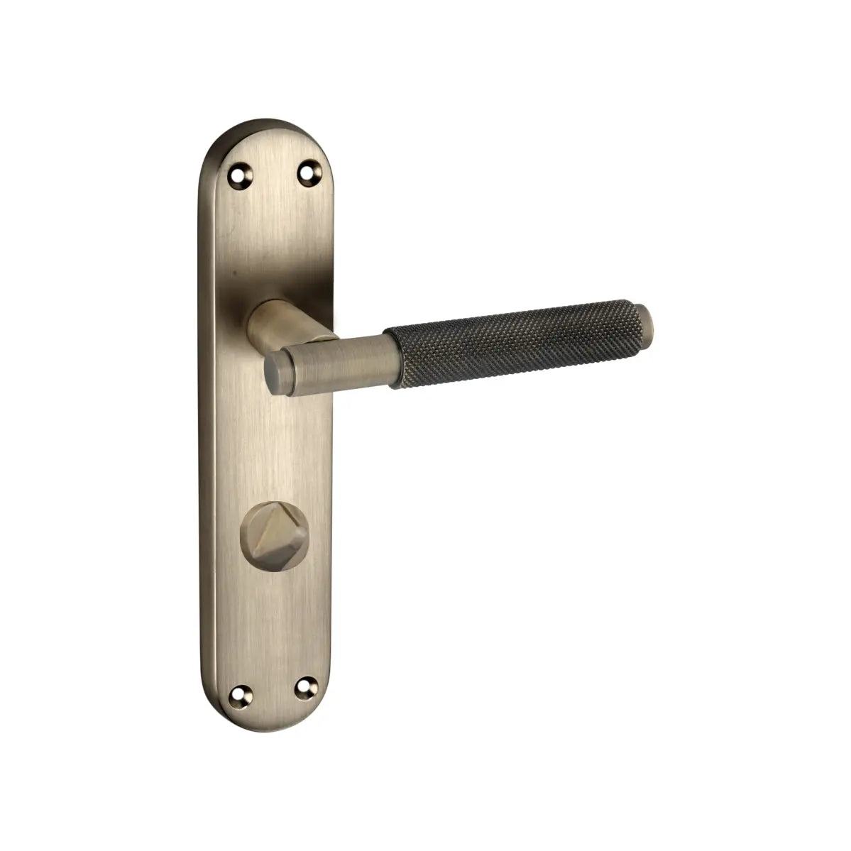 Connaught Knurled Lever on Backplate Privacy Matt Antique Spira