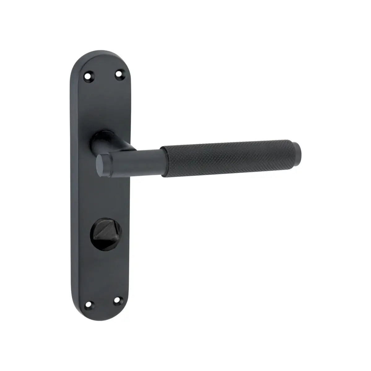 Connaught Knurled Lever on Backplate Privacy Matt Black Spira