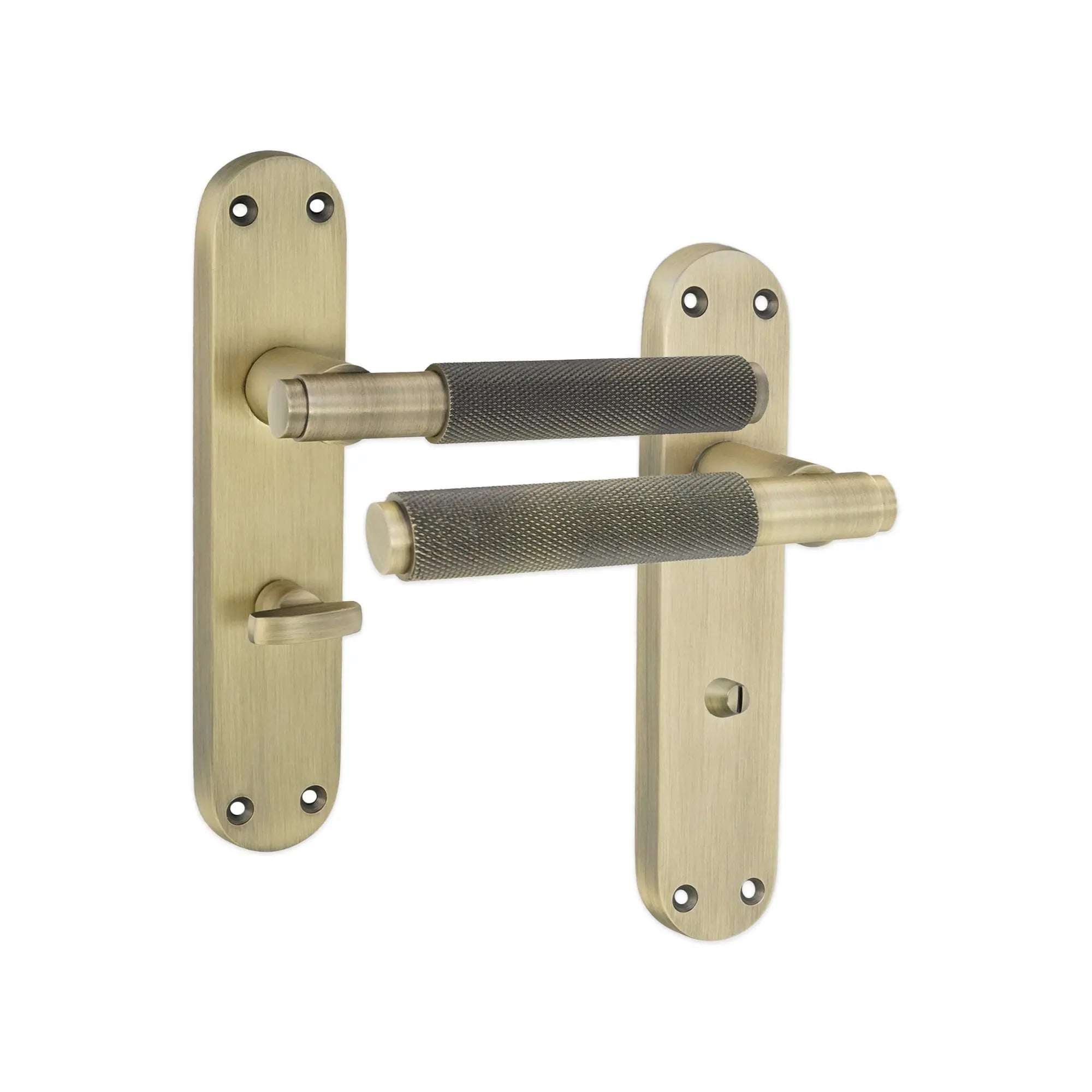 Connaught Knurled Lever on Backplate Bathroom Matt Antique Spira
