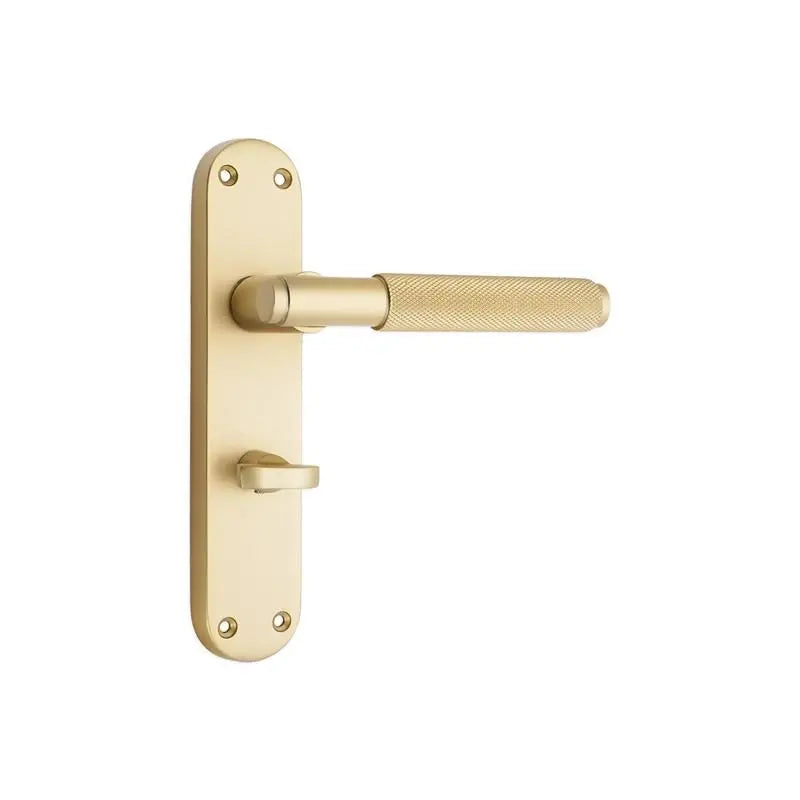 Connaught Knurled Lever on Backplate Bathroom Satin Brass Spira