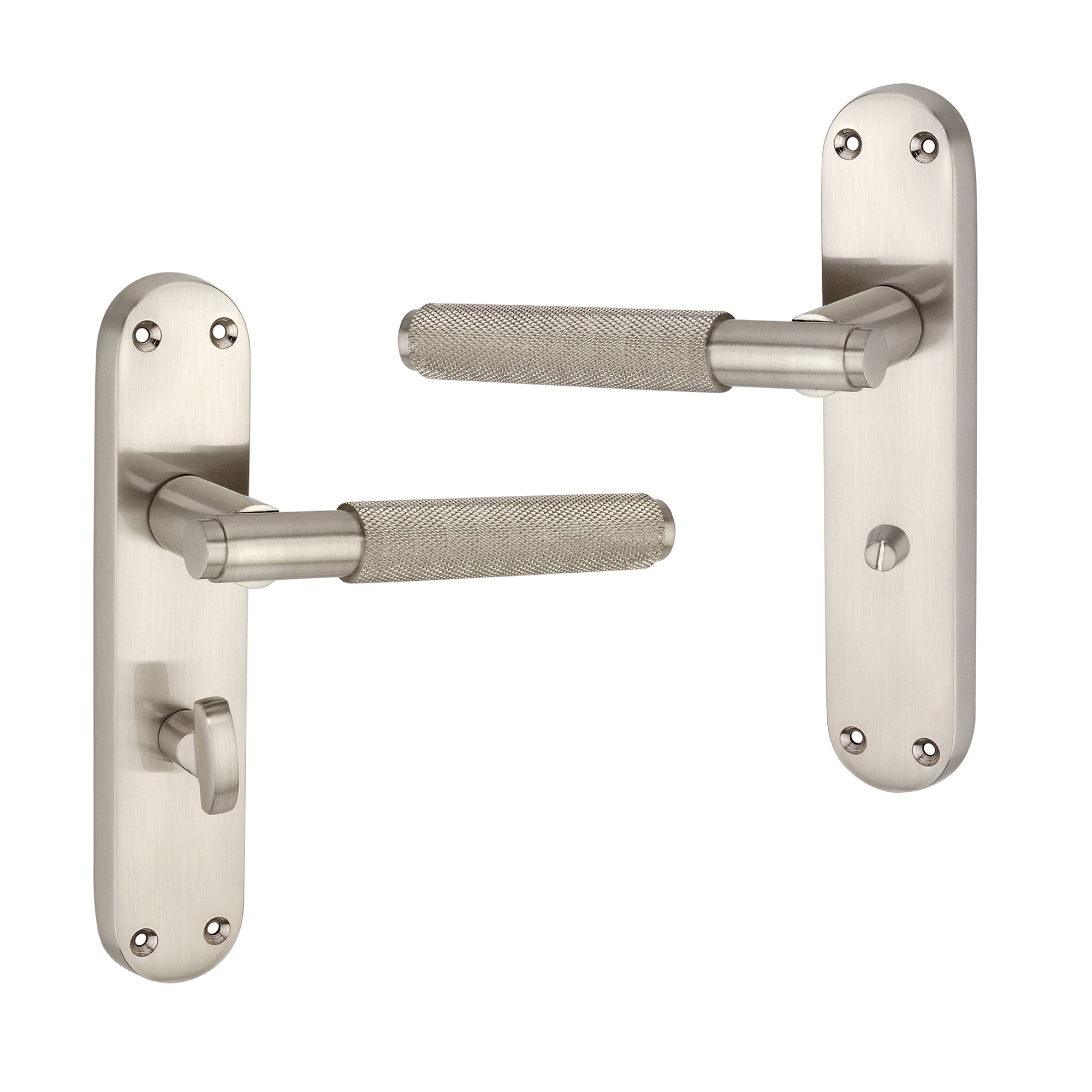 Connaught Knurled Lever on Backplate Bathroom Satin Nickel