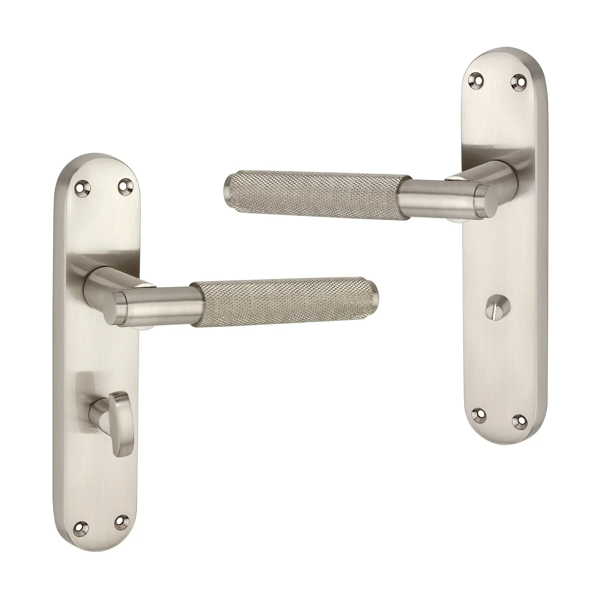 Connaught Knurled Lever on Backplate Bathroom Satin Nickel Spira
