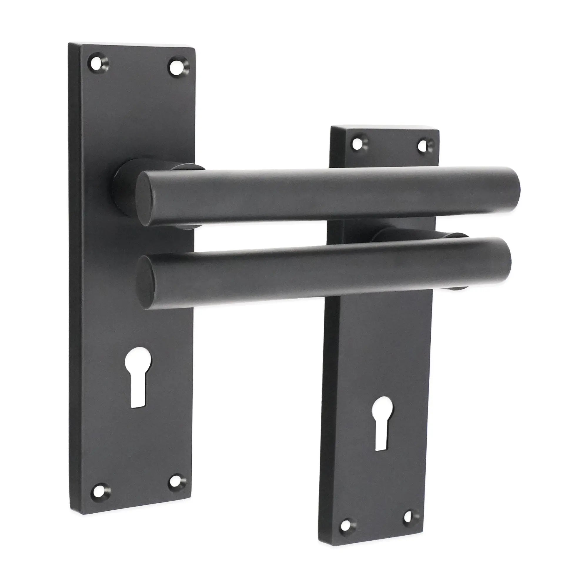 Jura Lever on Backplate Lock Matt Black Spira
