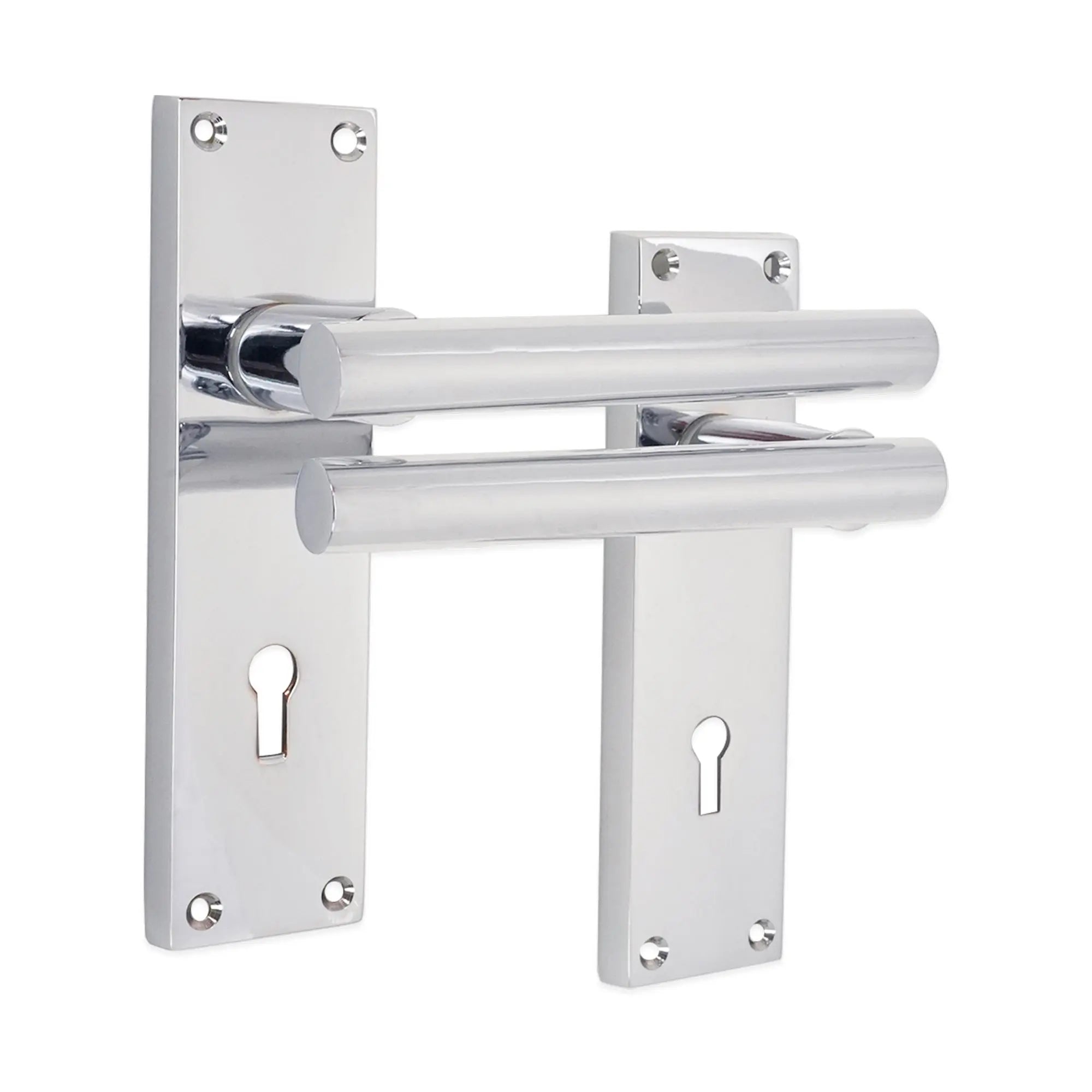 Jura Lever on Backplate Lock Polished Chrome Spira