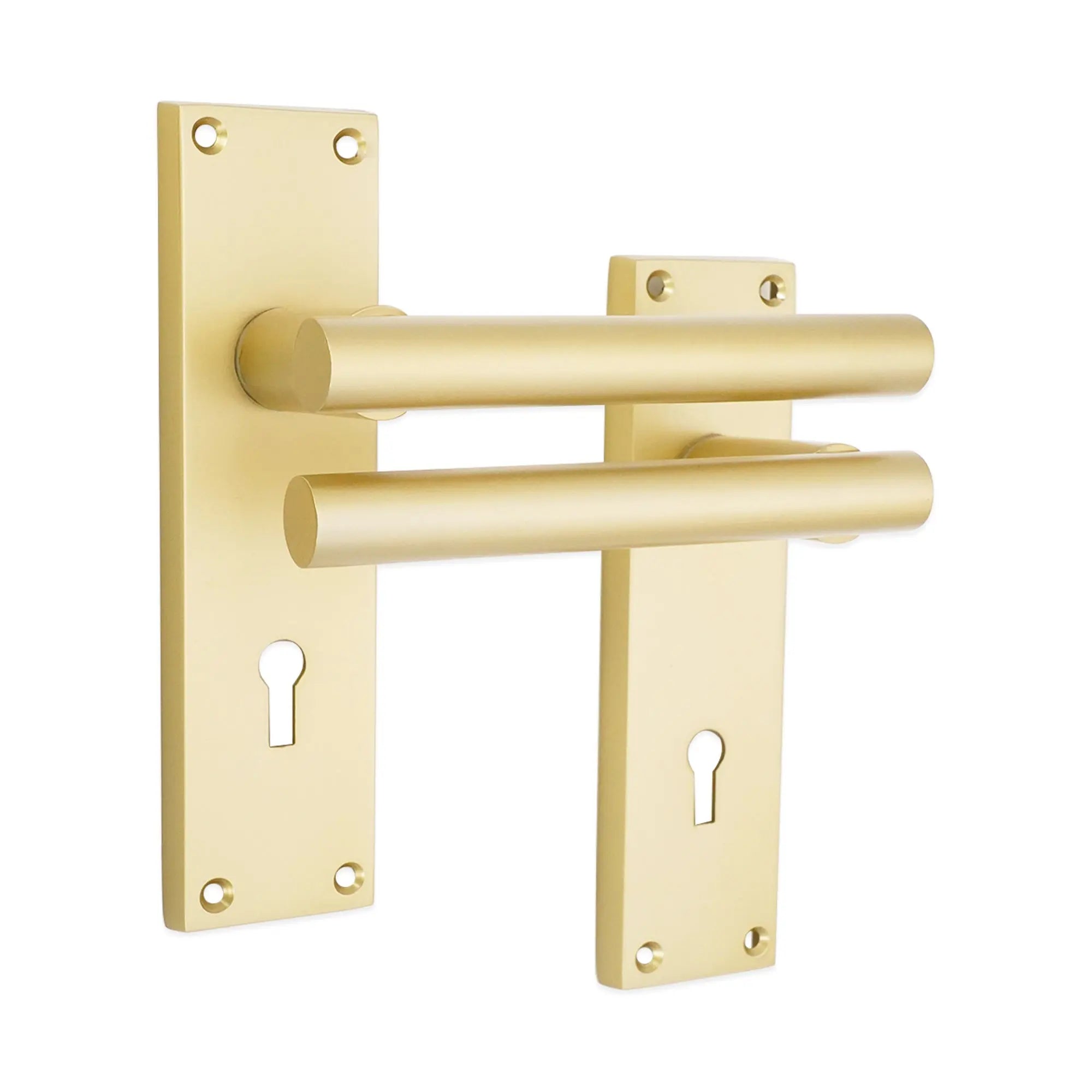 Jura Lever on Backplate Lock Satin Brass Spira