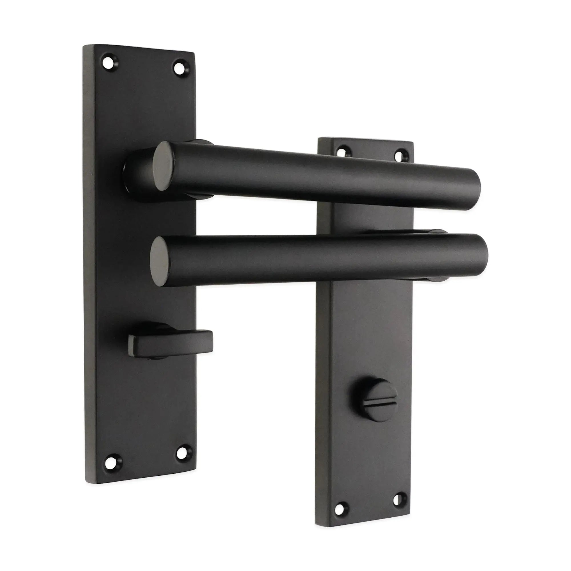 Jura Lever on Backplate Bathroom Matt Black Spira