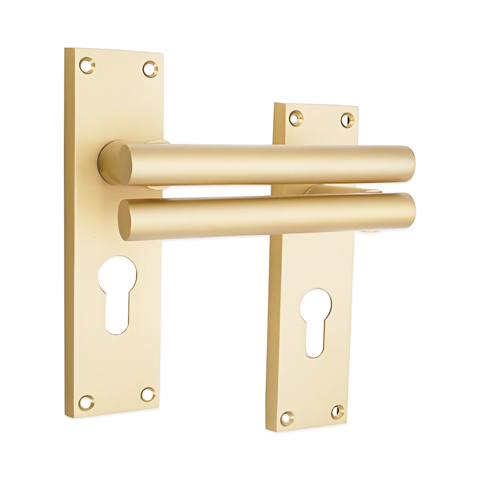Jura Lever on Backplate Bathroom Satin Brass Spira