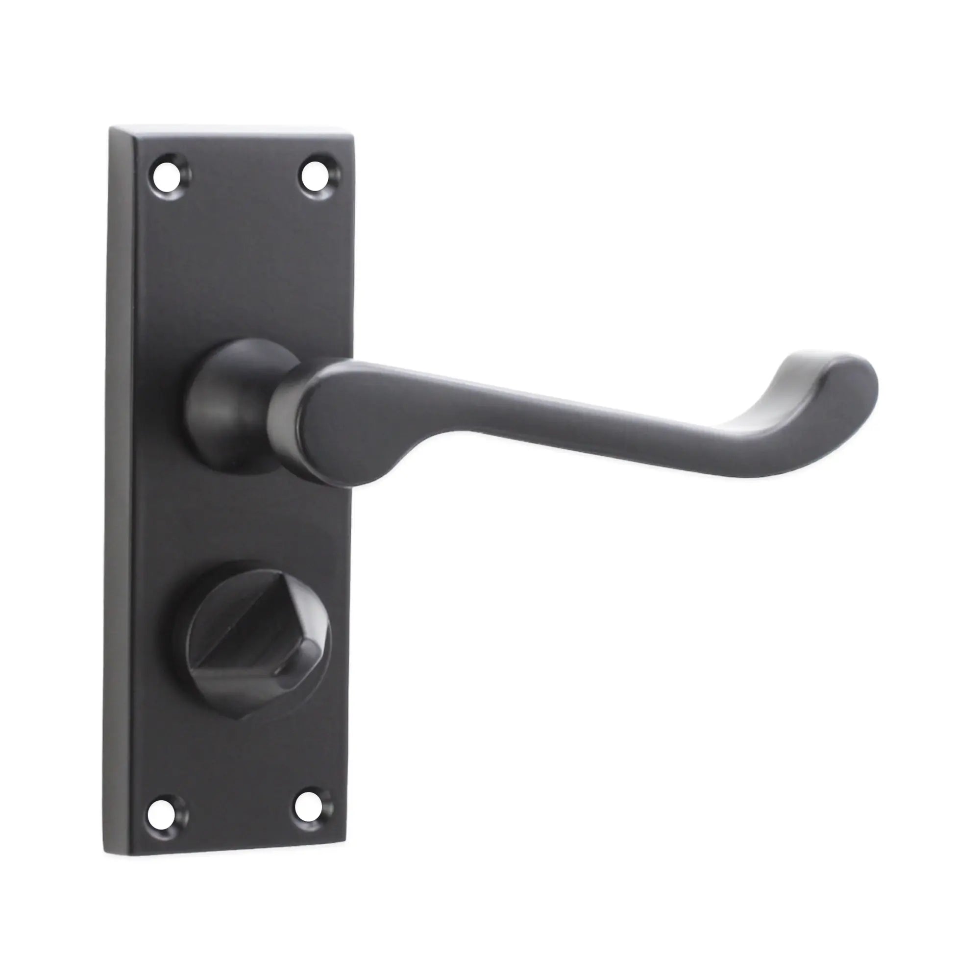 Victorian Scroll Privacy Lever Handle 115mm Matt Black Spira