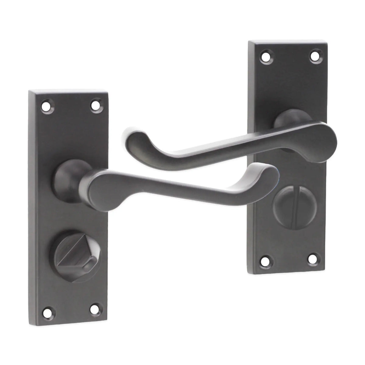Victorian Scroll Privacy Lever Handle 115mm Matt Black Spira